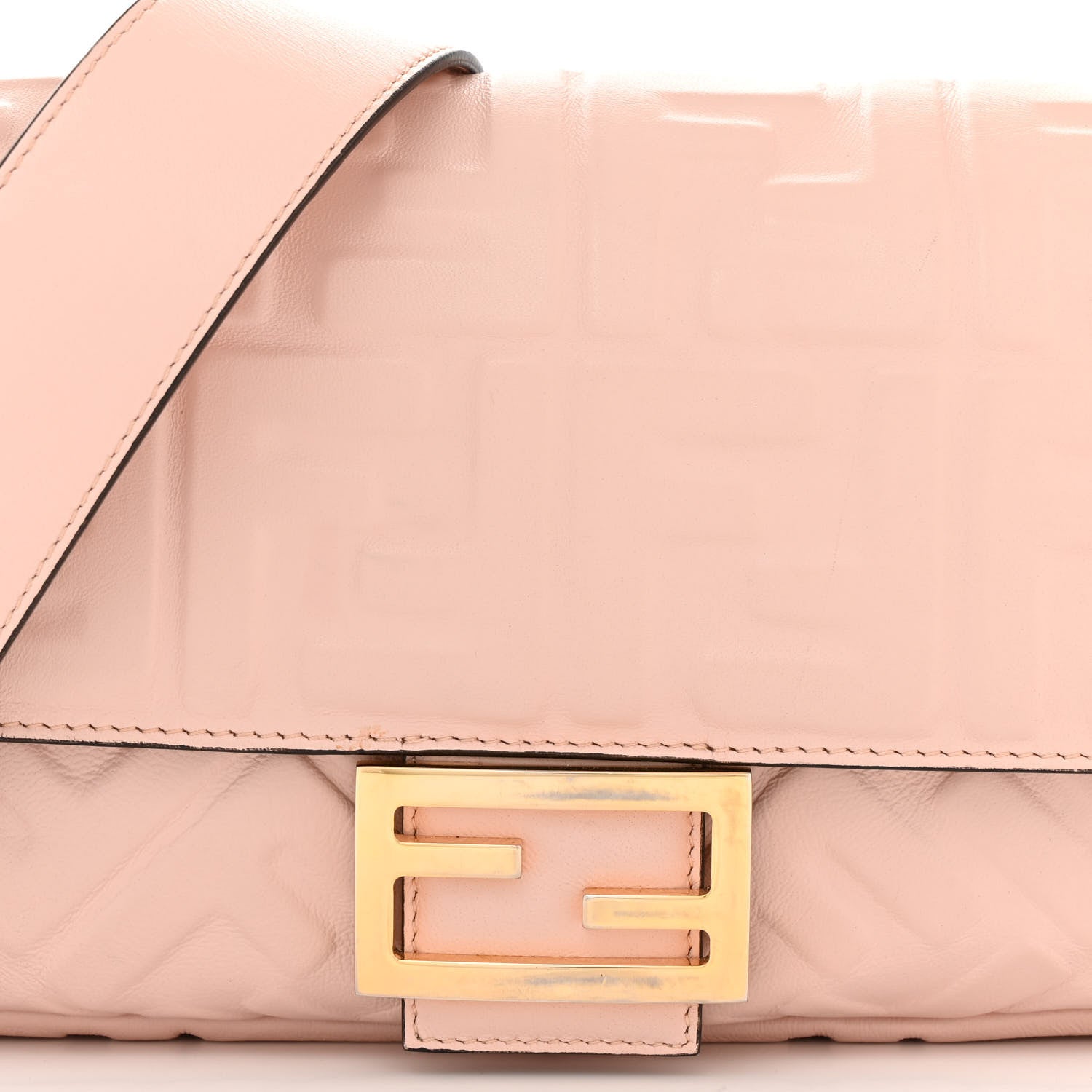 Fendi Nappa FF 1974 Embossed Baguette Rosa Quarzo 8 of 13