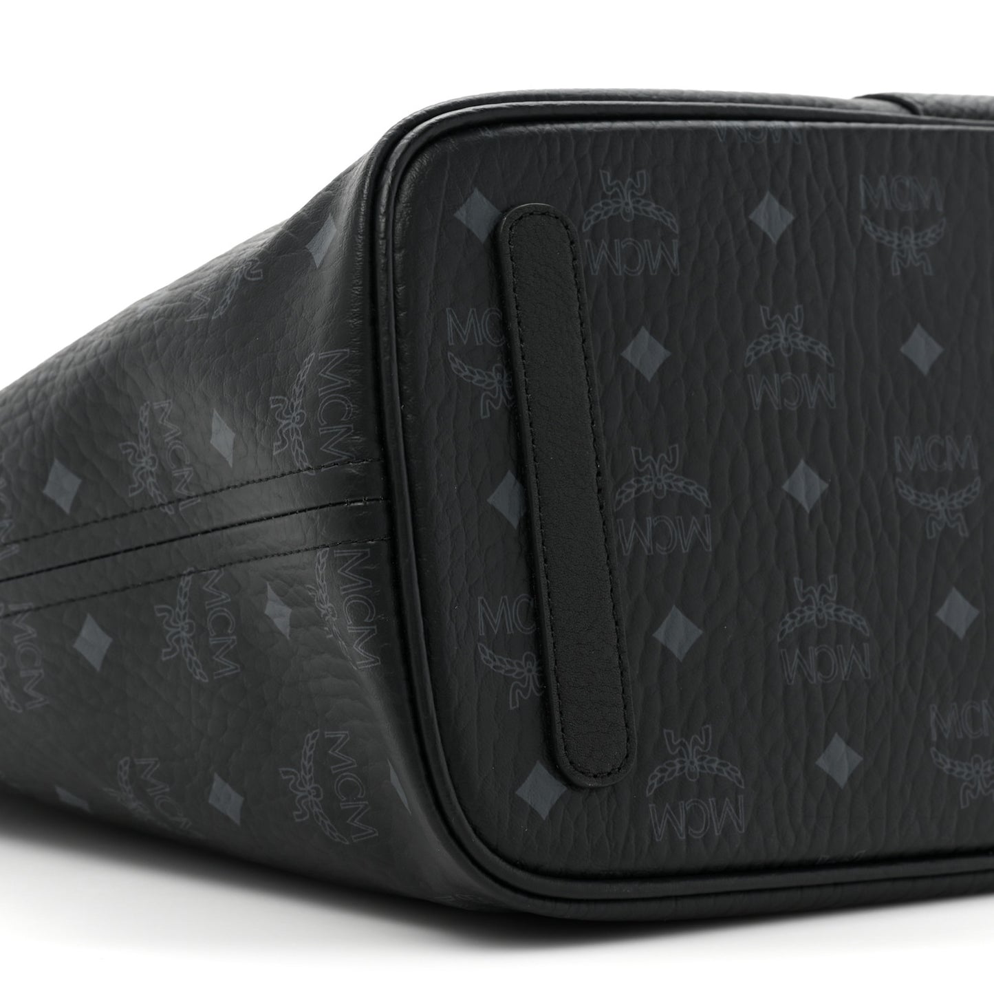 Grained Calfskin Visetos Medium Liz Reversible Shopper Tote Black