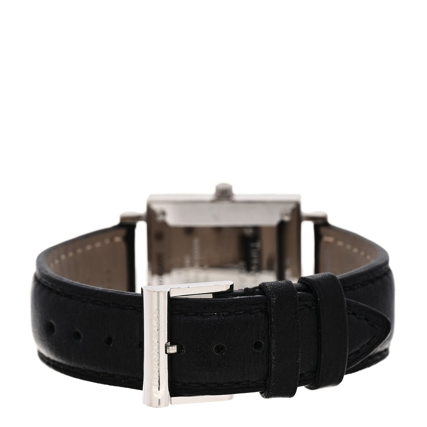 Sterling Silver Calfskin 27mm Atlas Square Quartz Watch