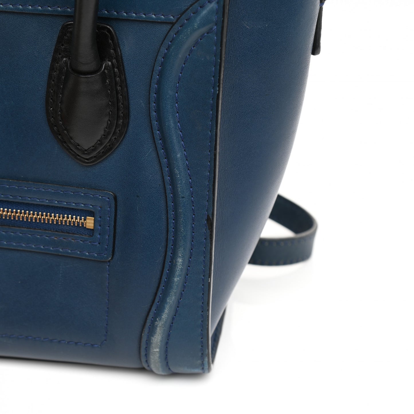 Smooth Calfskin Nano Luggage Ocean Blue