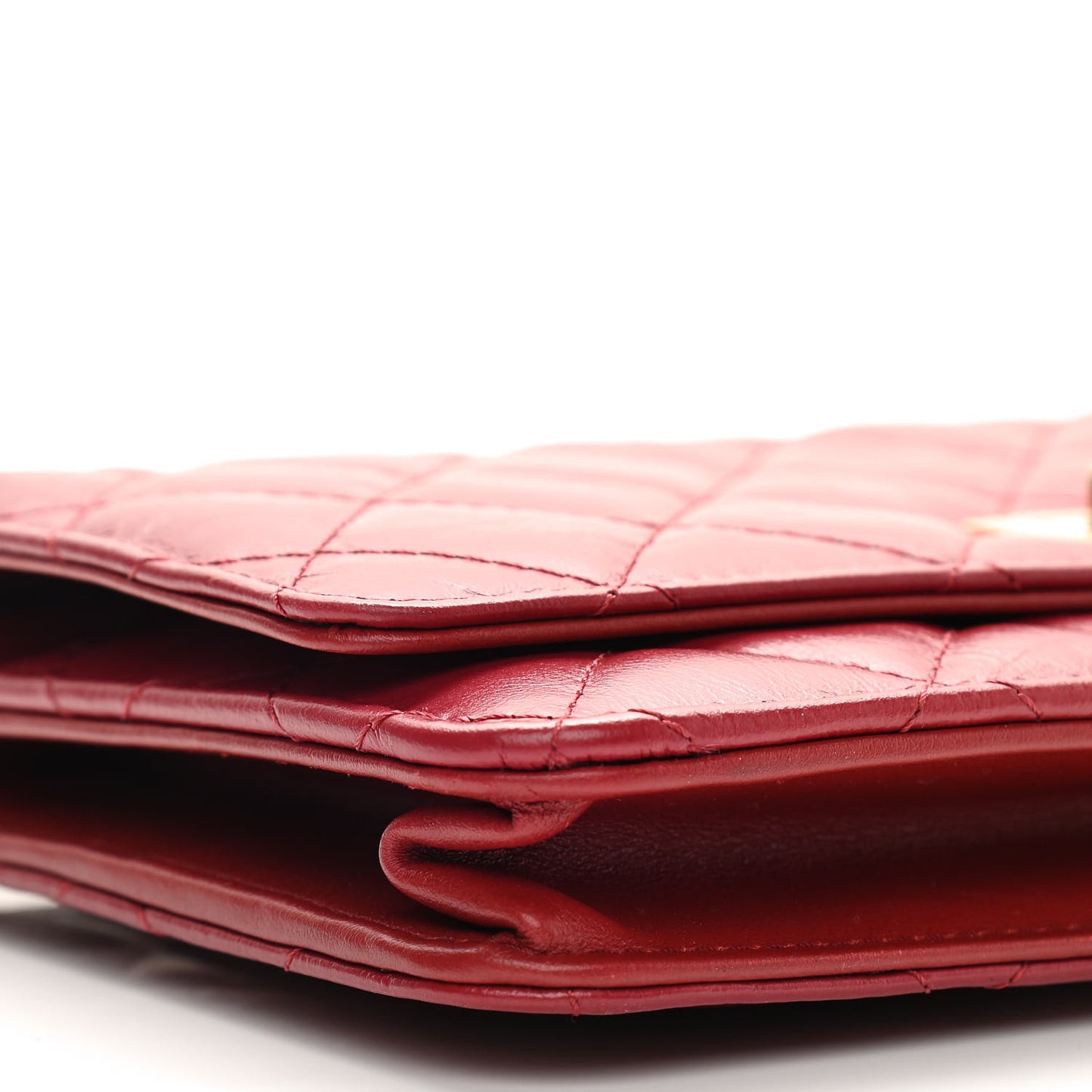 Aged Calfskin Quilted Reissue Wallet On Chain WOC Red