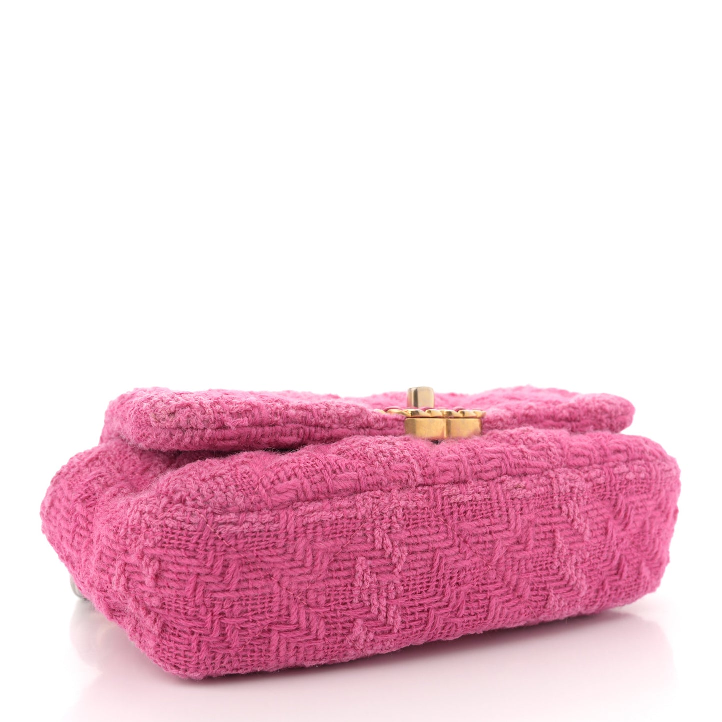 Tweed Quilted Chanel 19 Waist Bag Pink
