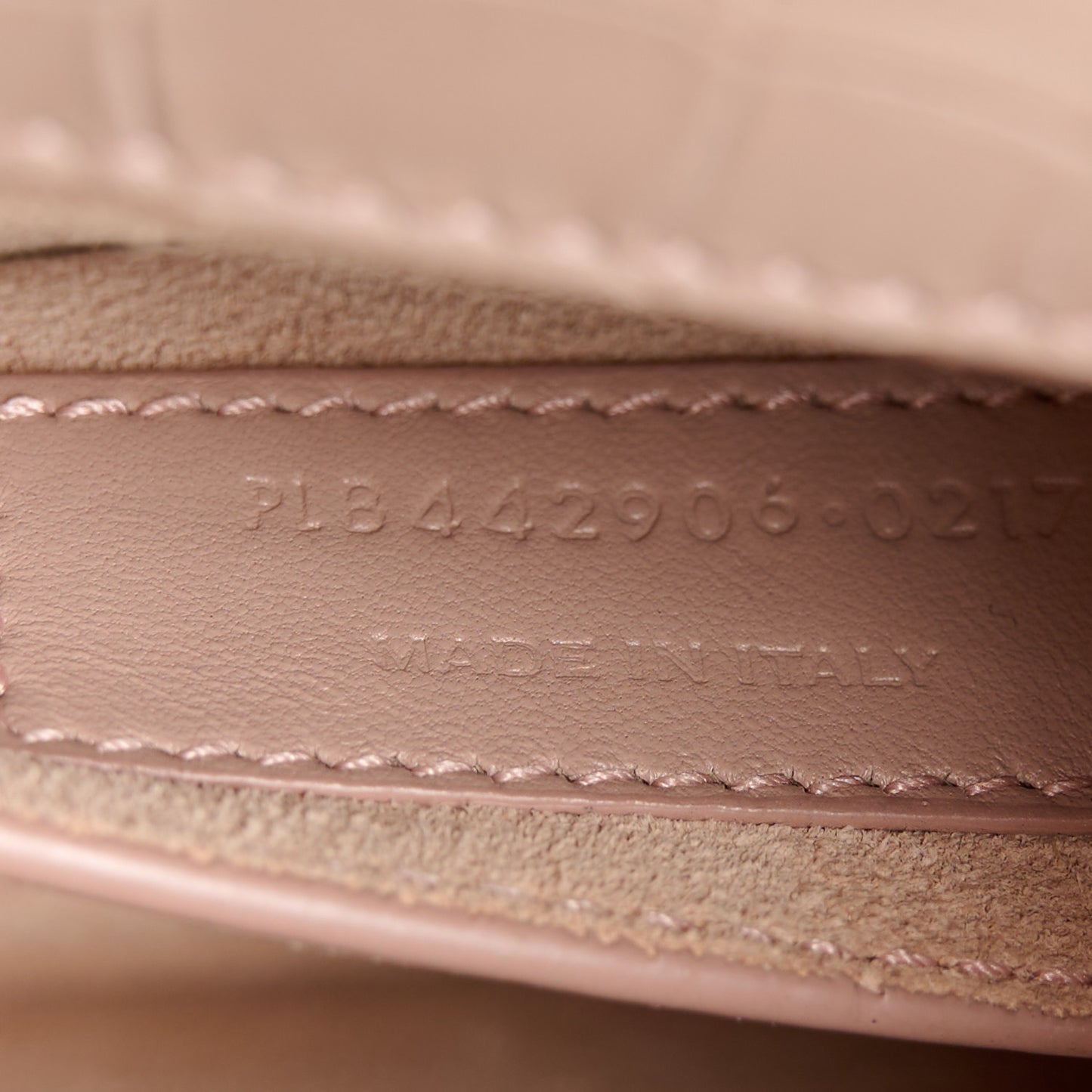 Calfskin Crocodile Embossed Medium Monogram Sunset Marble Pink