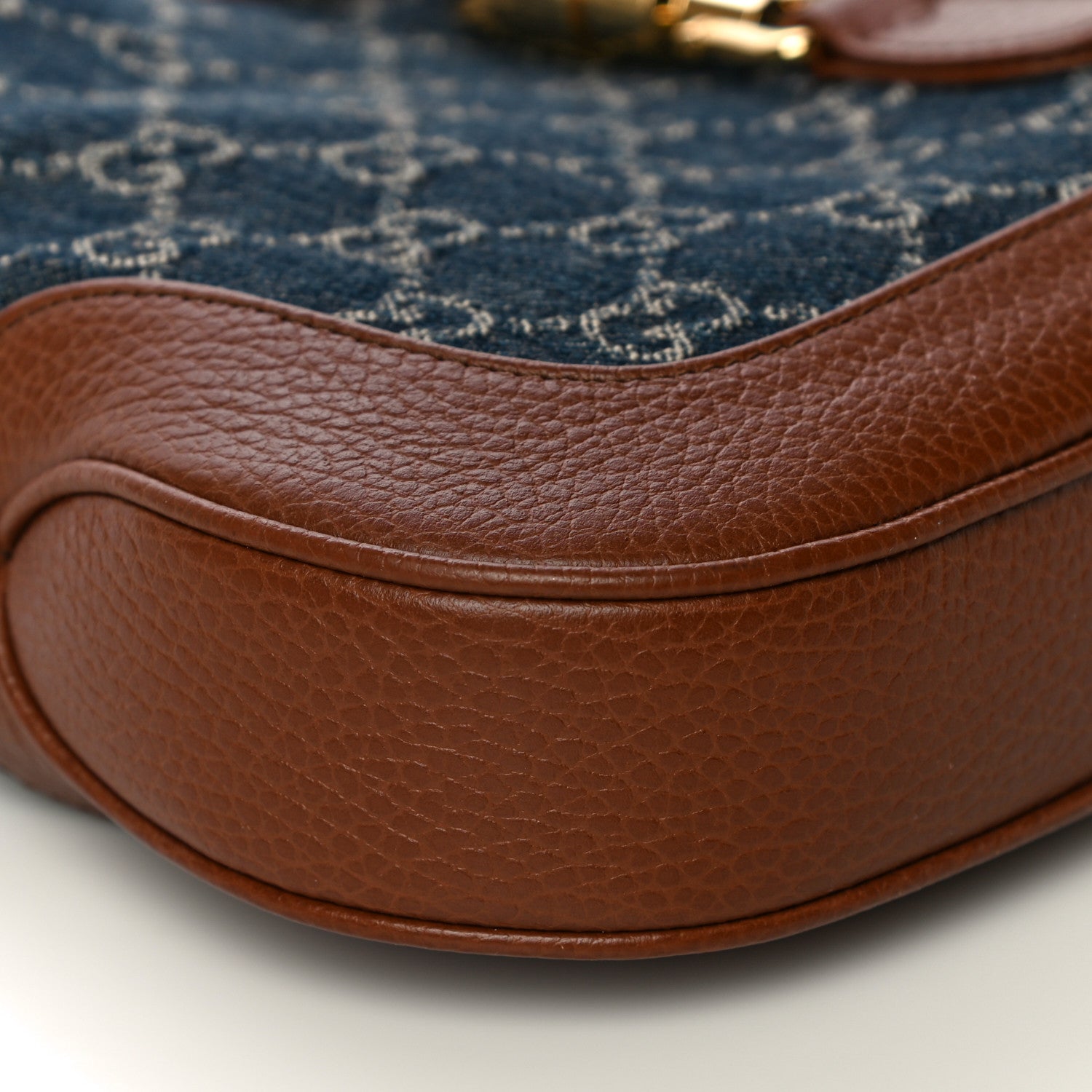 Gucci New Denim GG Monogram Calfskin Small Jackie 1961 Hobo Blue Tea Cuir 10 of 14