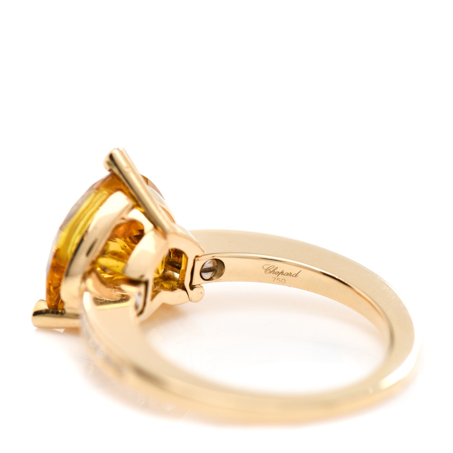 18K Yellow Gold Diamond Yellow Sapphire So Happy Ring 53 6.25