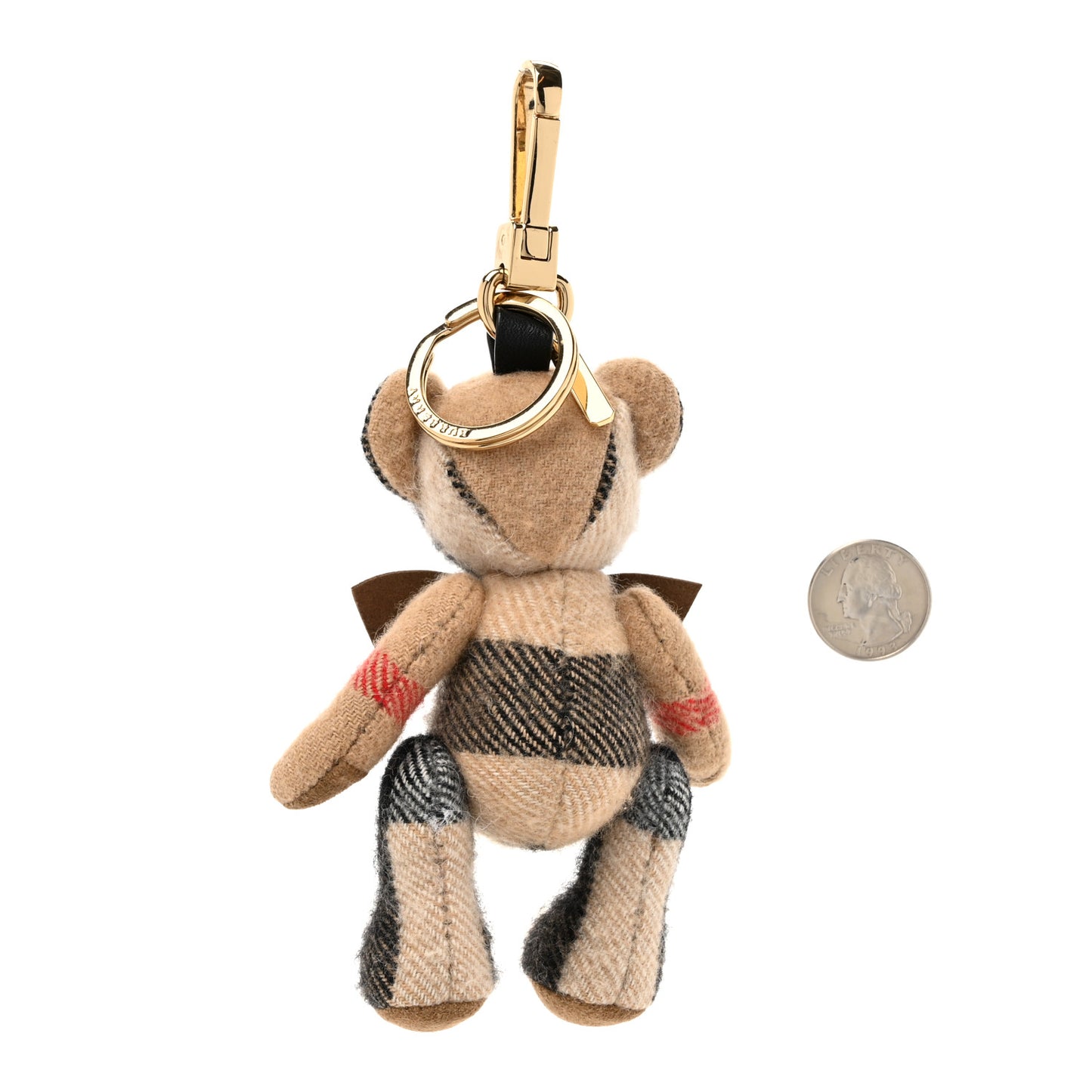 Cashmere House Check Thomas Bear Bag Charm Camel Gold