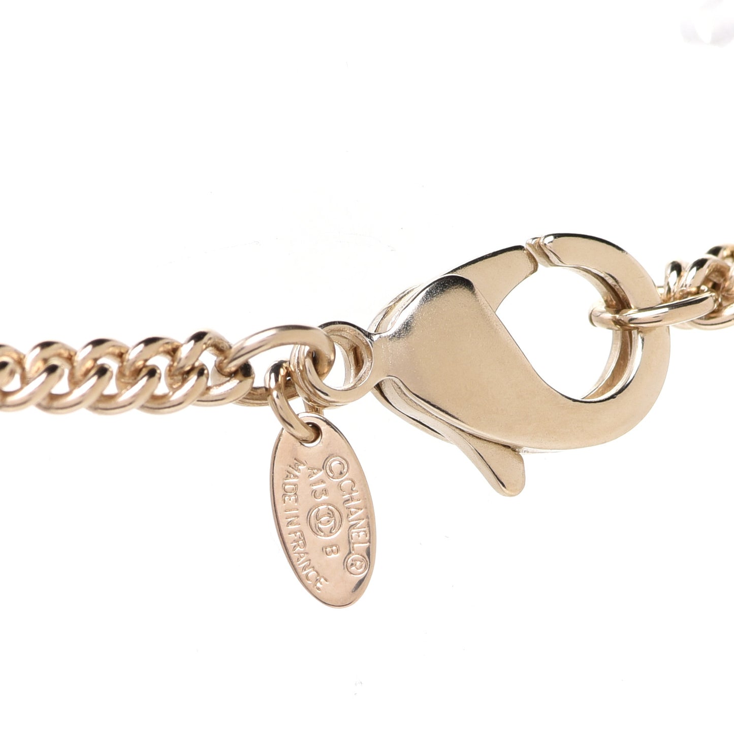 Pearl Twisted CC Pendant Necklace Gold