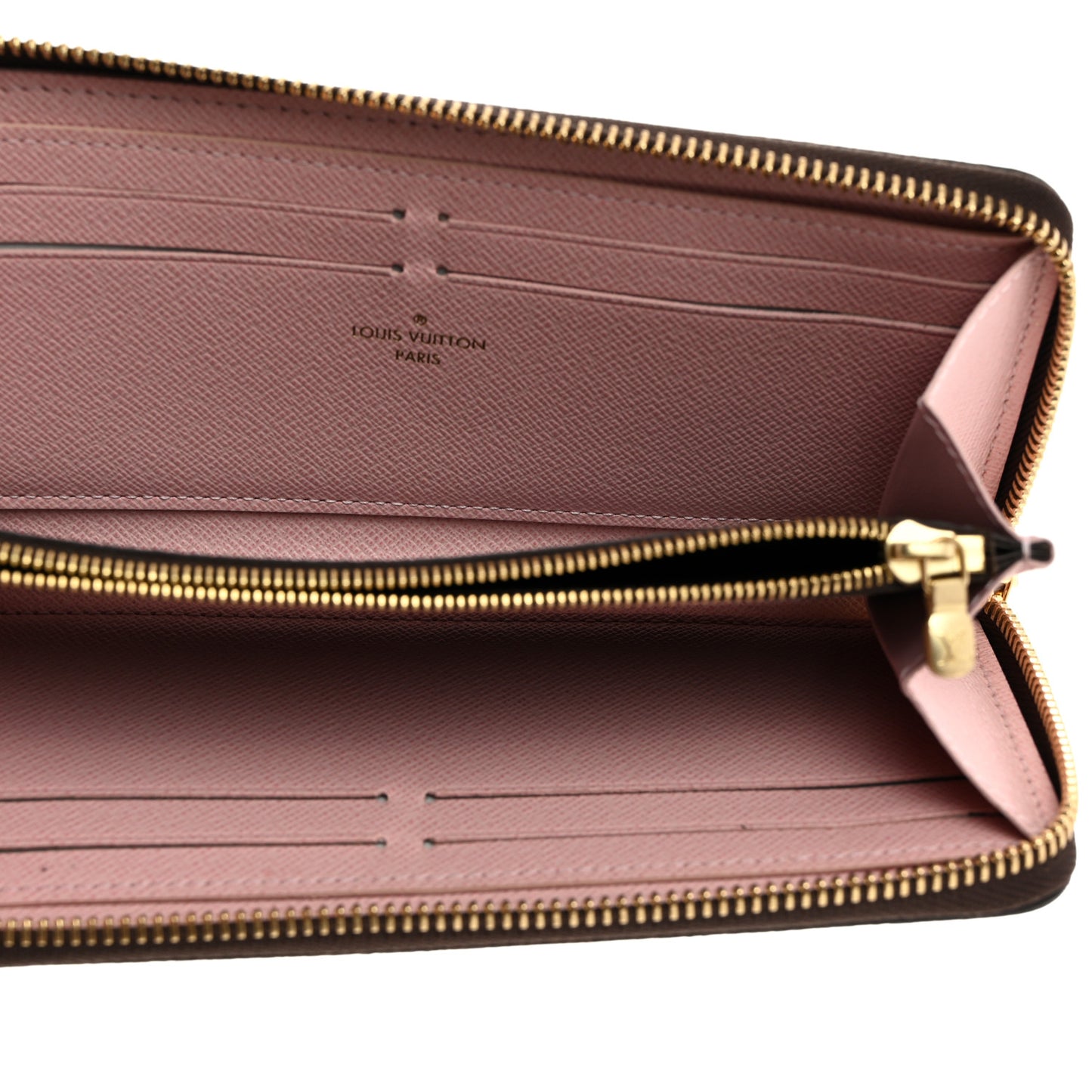 Damier Ebene Clemence Wallet Rose Ballerine