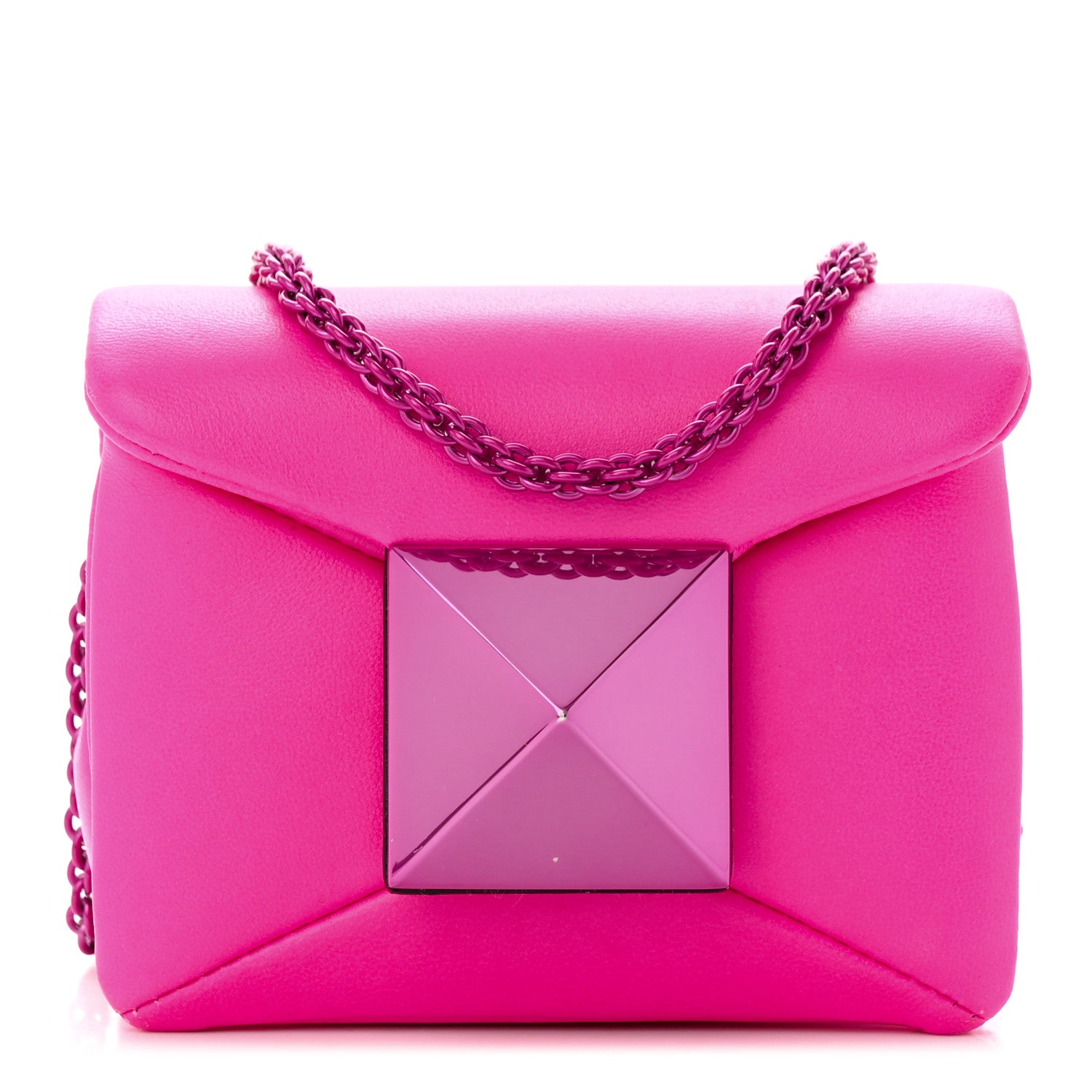 Valentino Garavani Nappa Tonal Monochrome Micro One Stud Chain Bag Pink PP 1 of 10