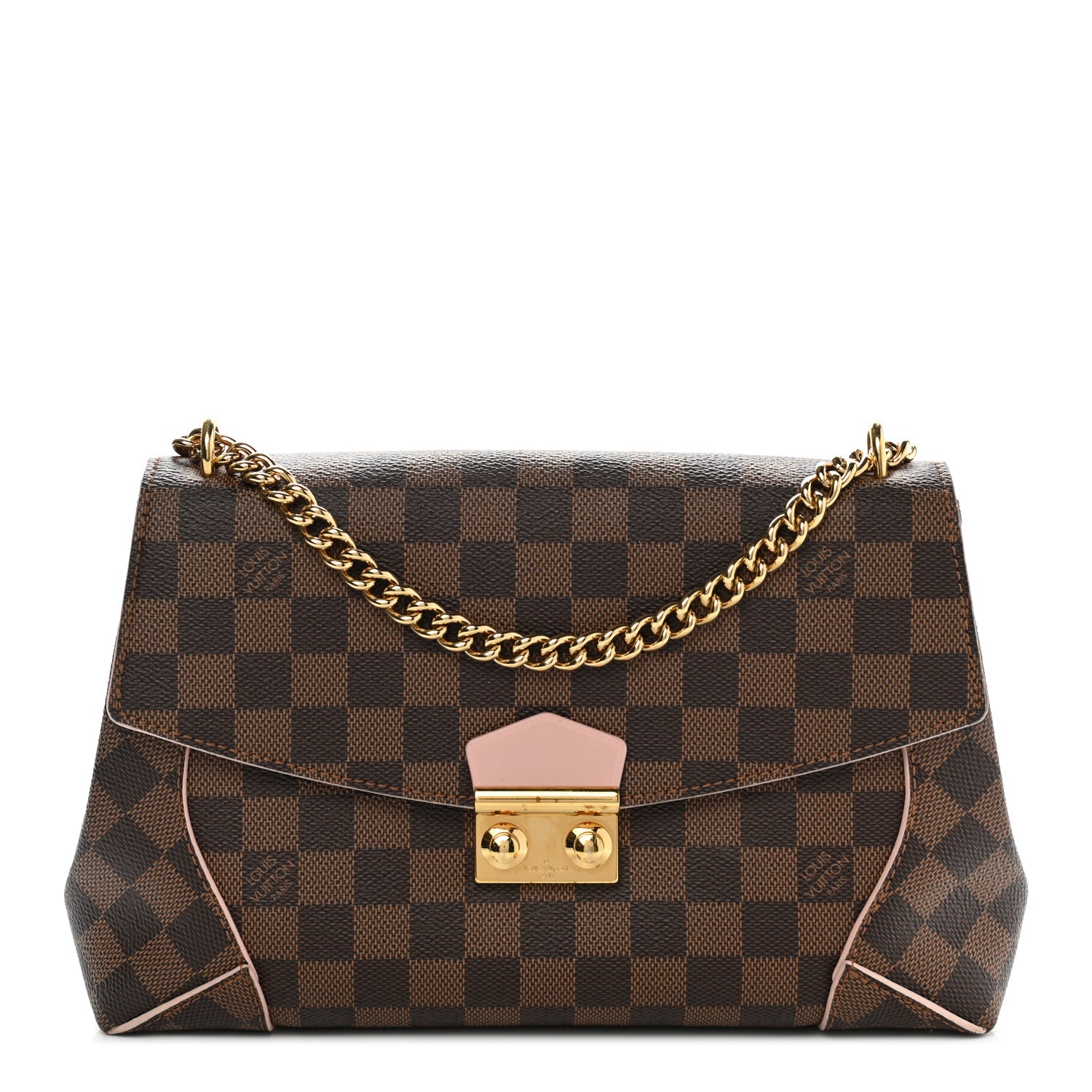 Louis Vuitton Damier Ebene Caissa Clutch Rose Ballerine 1 of 10