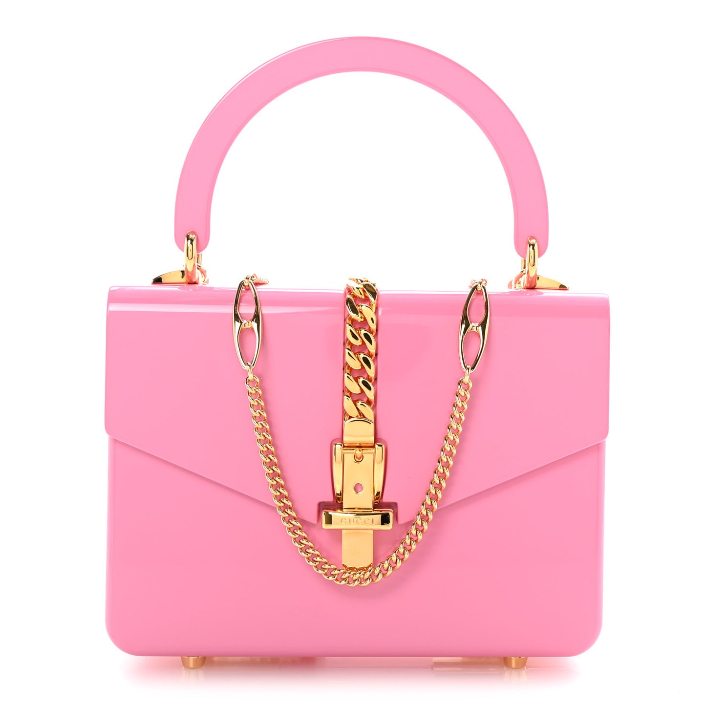 Plexiglass Mini Sylvie 1969 Top Handle Bag Pink