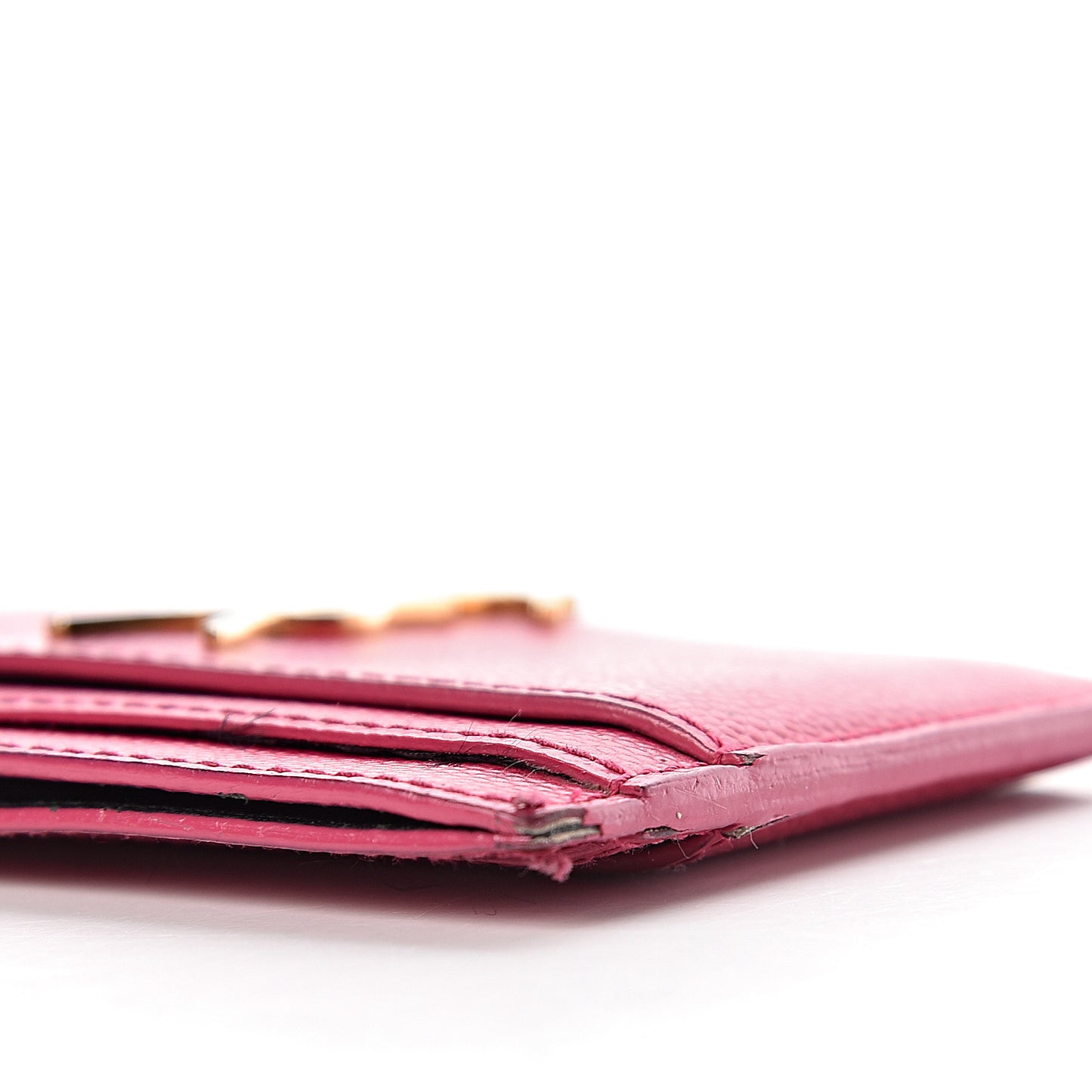 Grain De Poudre Monogram Credit Card Case Fuschia