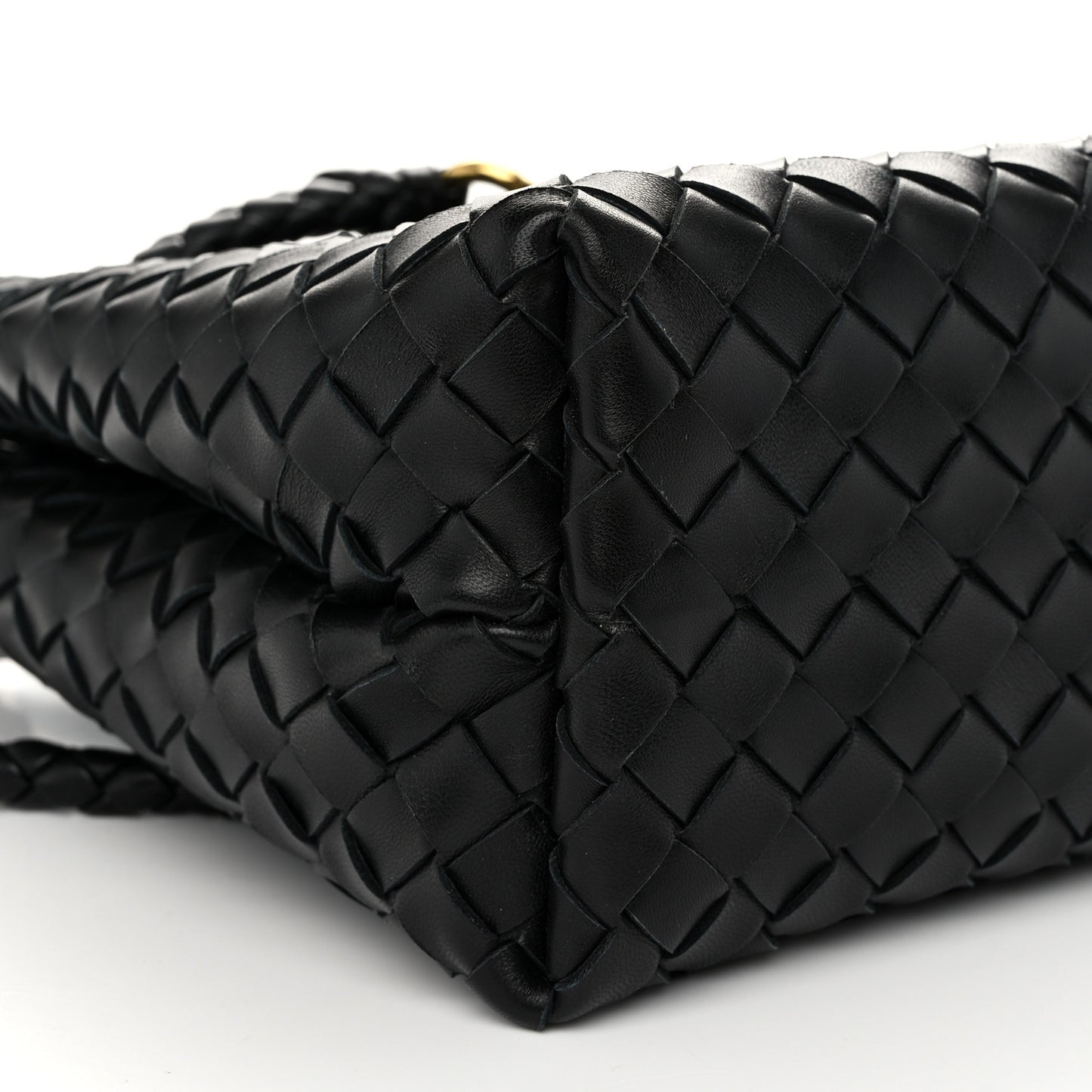 Nappa Intrecciato Medium Andiamo Shoulder Bag Black