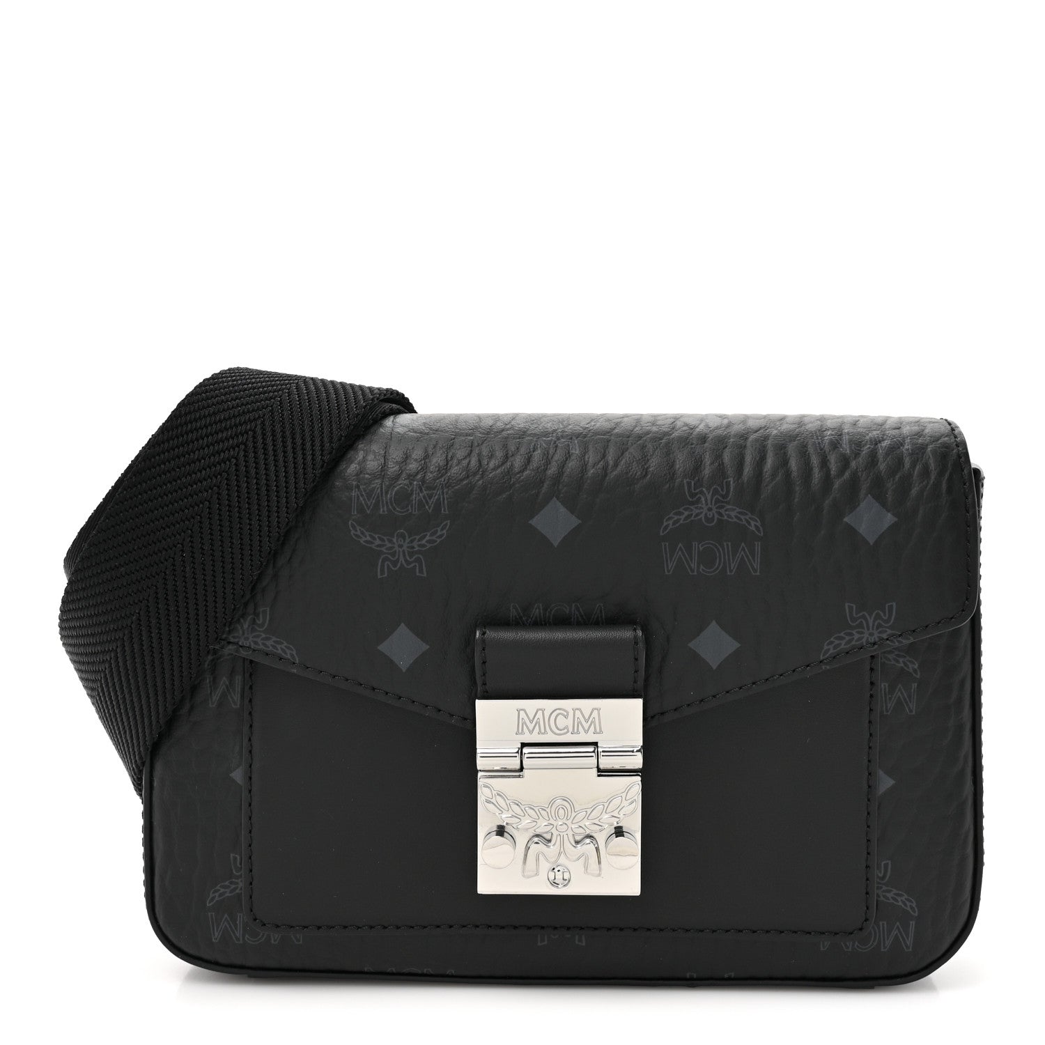 MCM Visetos Small Millie Crossbody Belt Bag Black 1 of 12