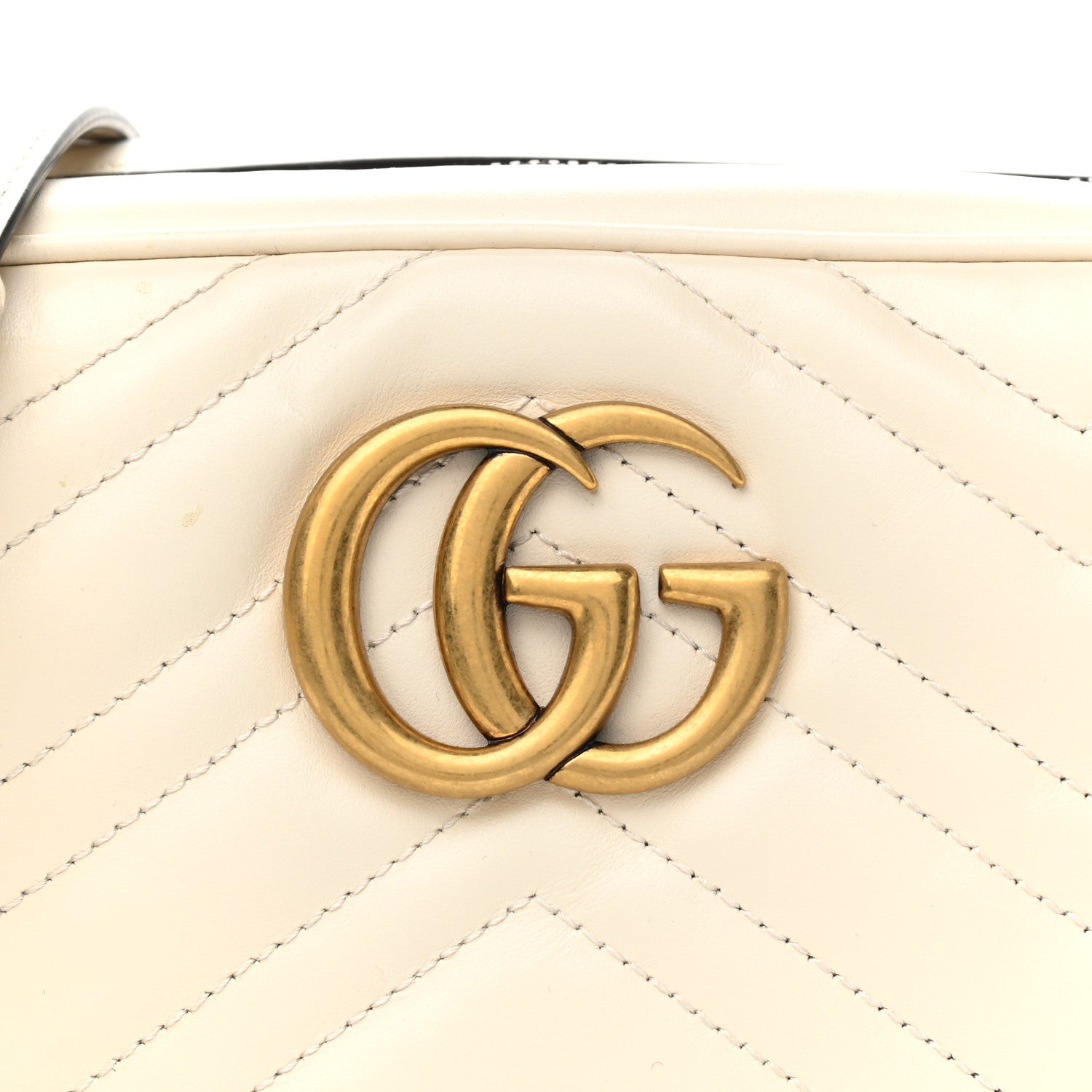 Gucci Calfskin Matelasse Small GG Marmont Chain Shoulder Bag White 8 of 11