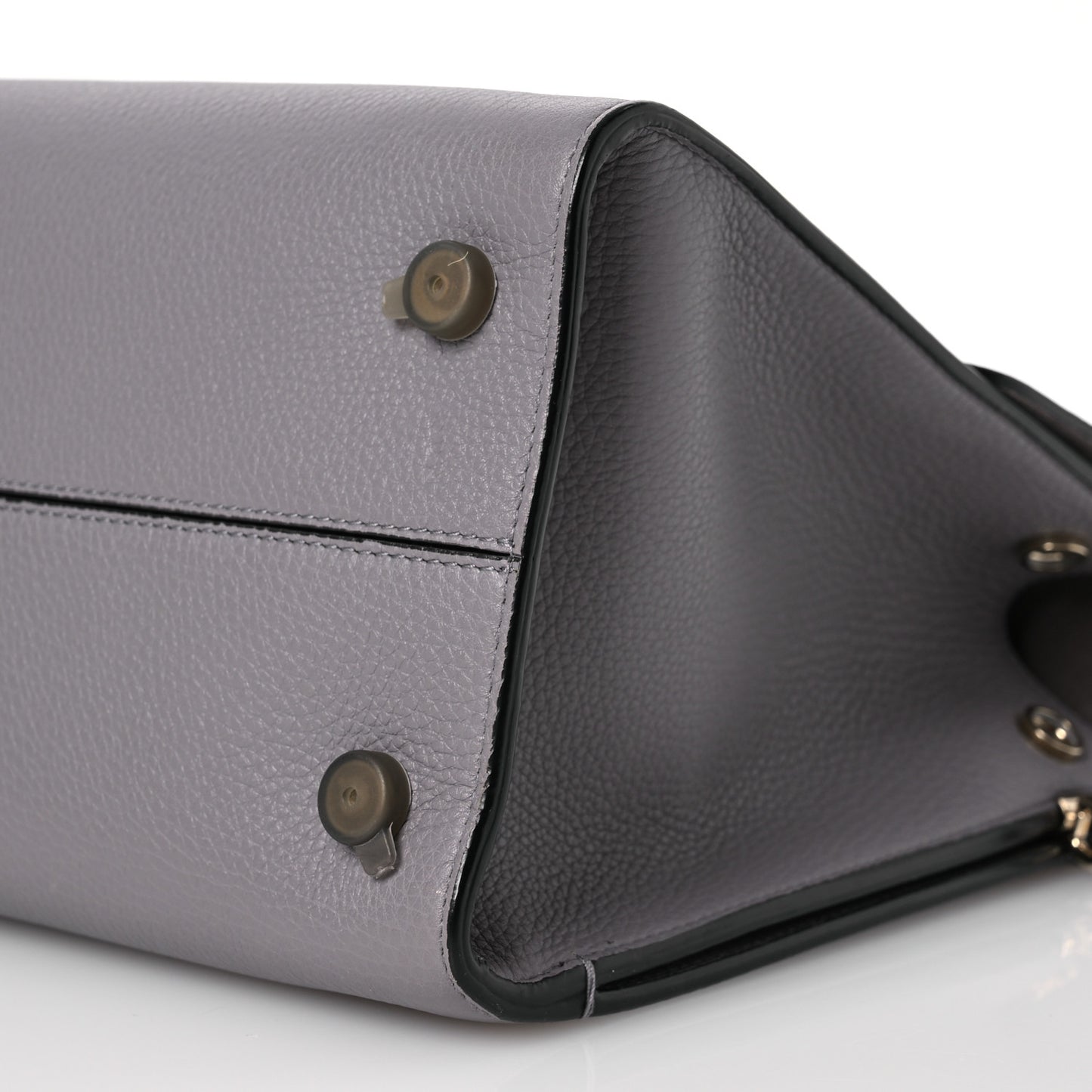 Grained Calfskin Medium Diorever Flap Grey