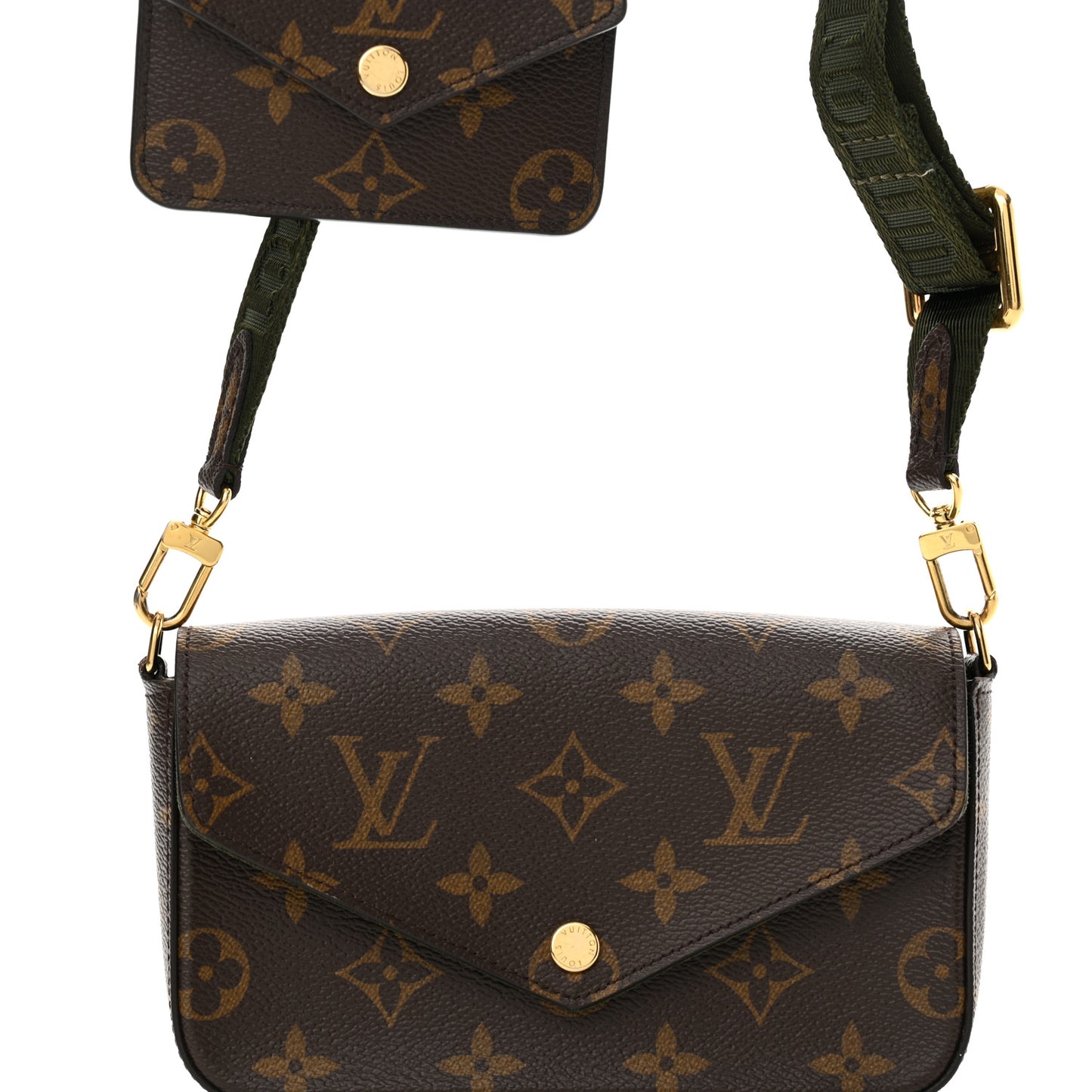Monogram Felicie Strap & Go Kaki