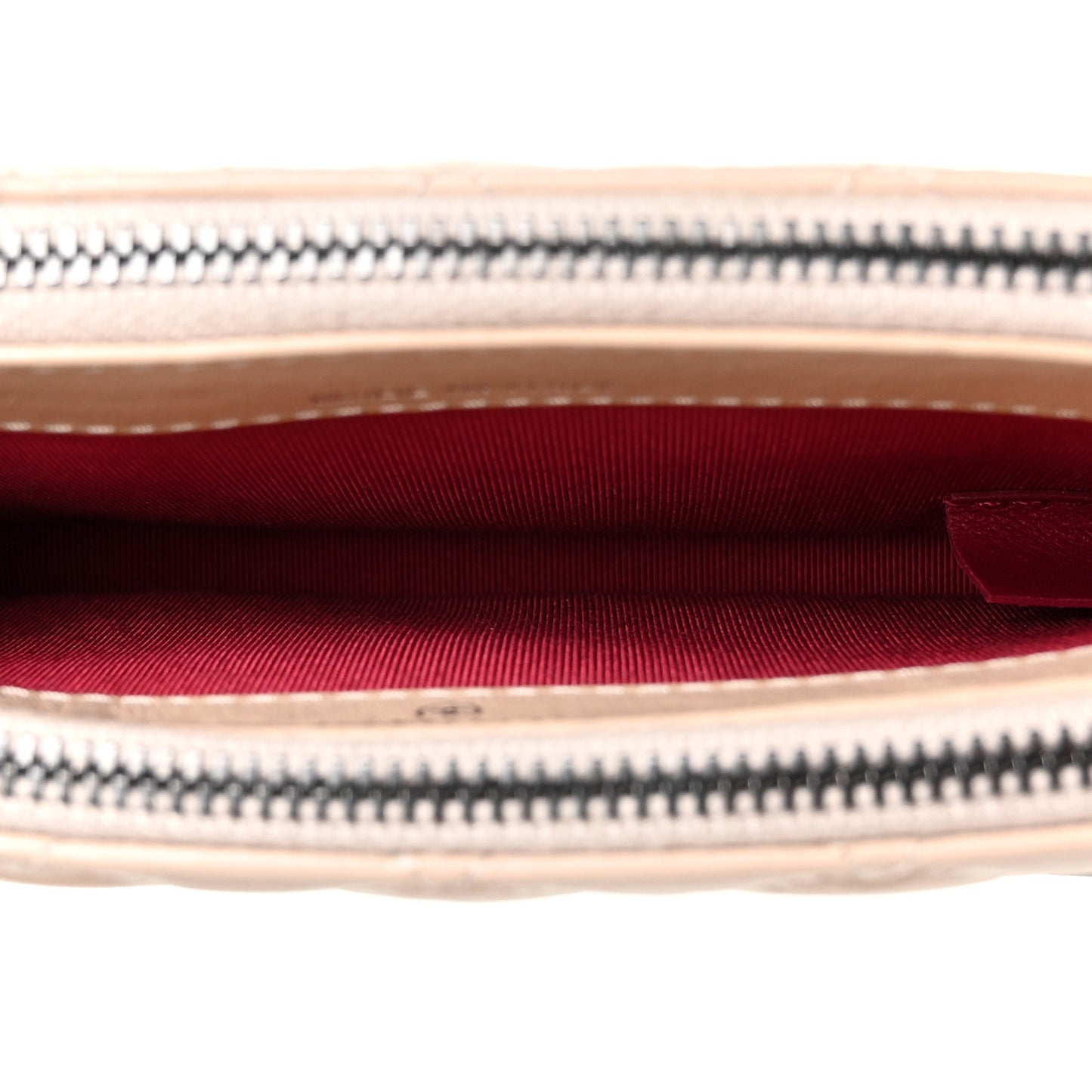 Aged Calfskin Quilted Small Gabrielle Clutch With Chain Beige Black