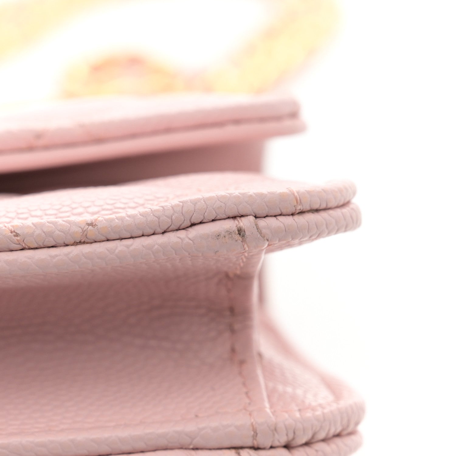 Chanel Shiny Caviar Quilted Flap Charm Wallet On Chain WOC Light Pink 13 of 13