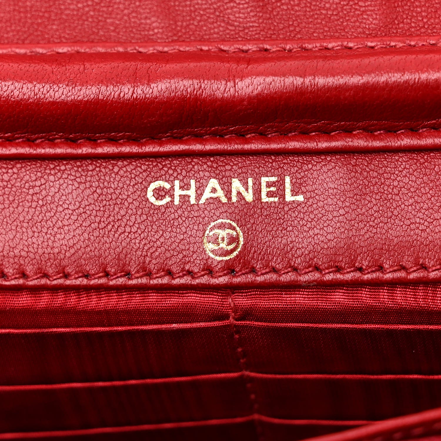 Chanel Caviar Timeless CC Wallet On Chain WOC Red 6 of 18