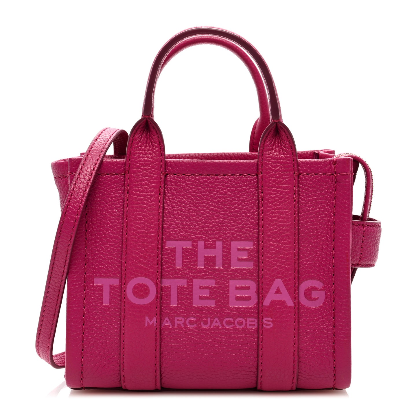 Grained Calfskin Mini The Tote Bag Lipstick Pink