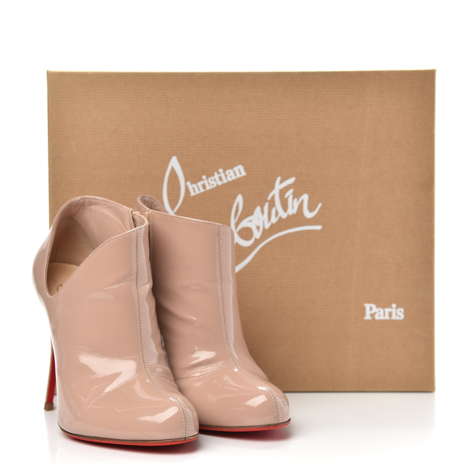 Christian Louboutin Patent Lisse 100 Booties 36 Nude 10 of 10
