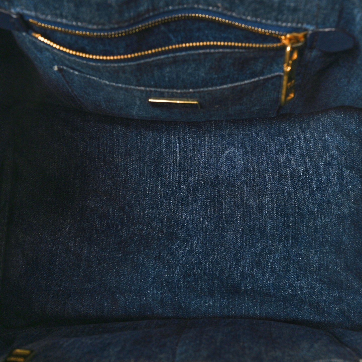 Denim Logo Tote Bleu