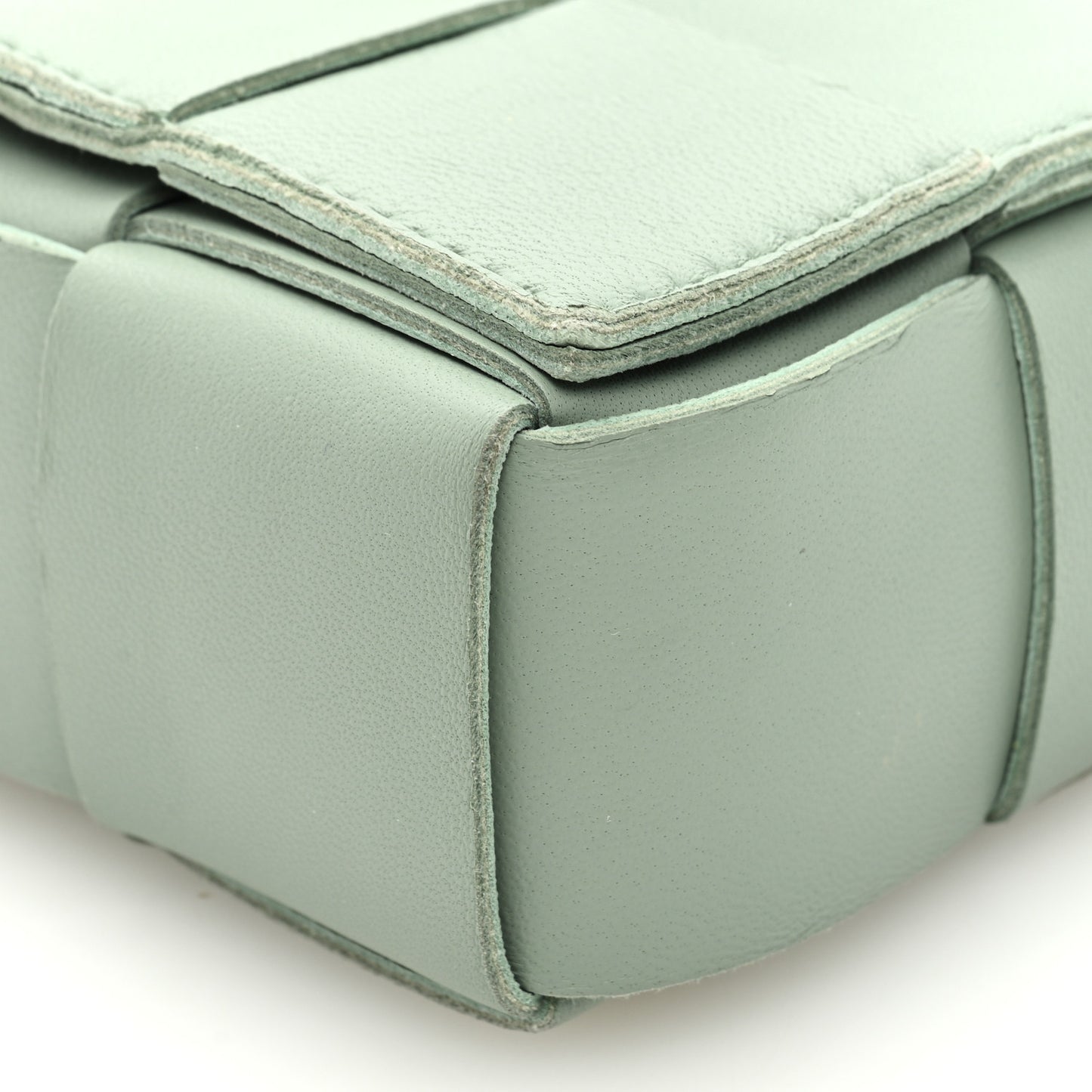 Lambskin Maxi Intreccio Candy Cassette Crossbody Bag Sage