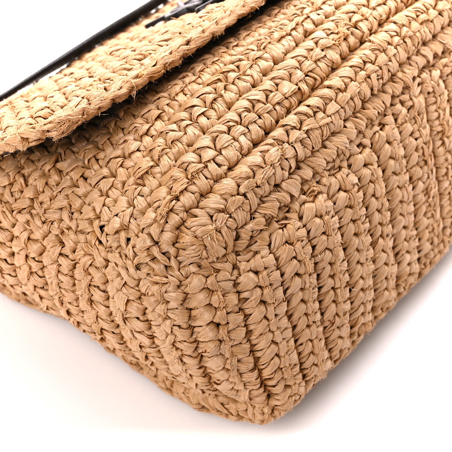 Saint Laurent Raffia Calfskin Monogram Medium Niki Chain Satchel Natural 10 of 12