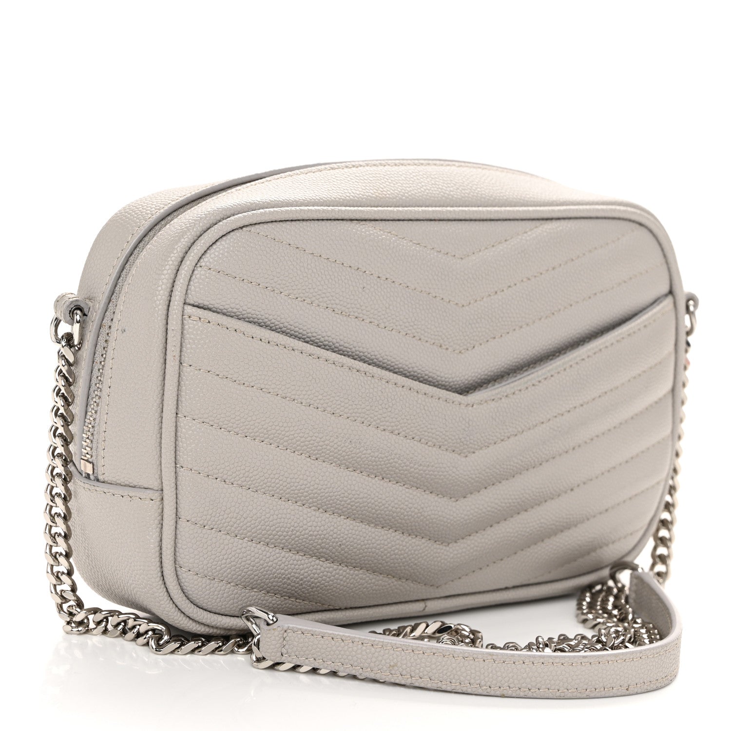 Saint Laurent Grain De Poudre Matelasse Monogram Mini Lou Camera Bag Granite 3 of 11