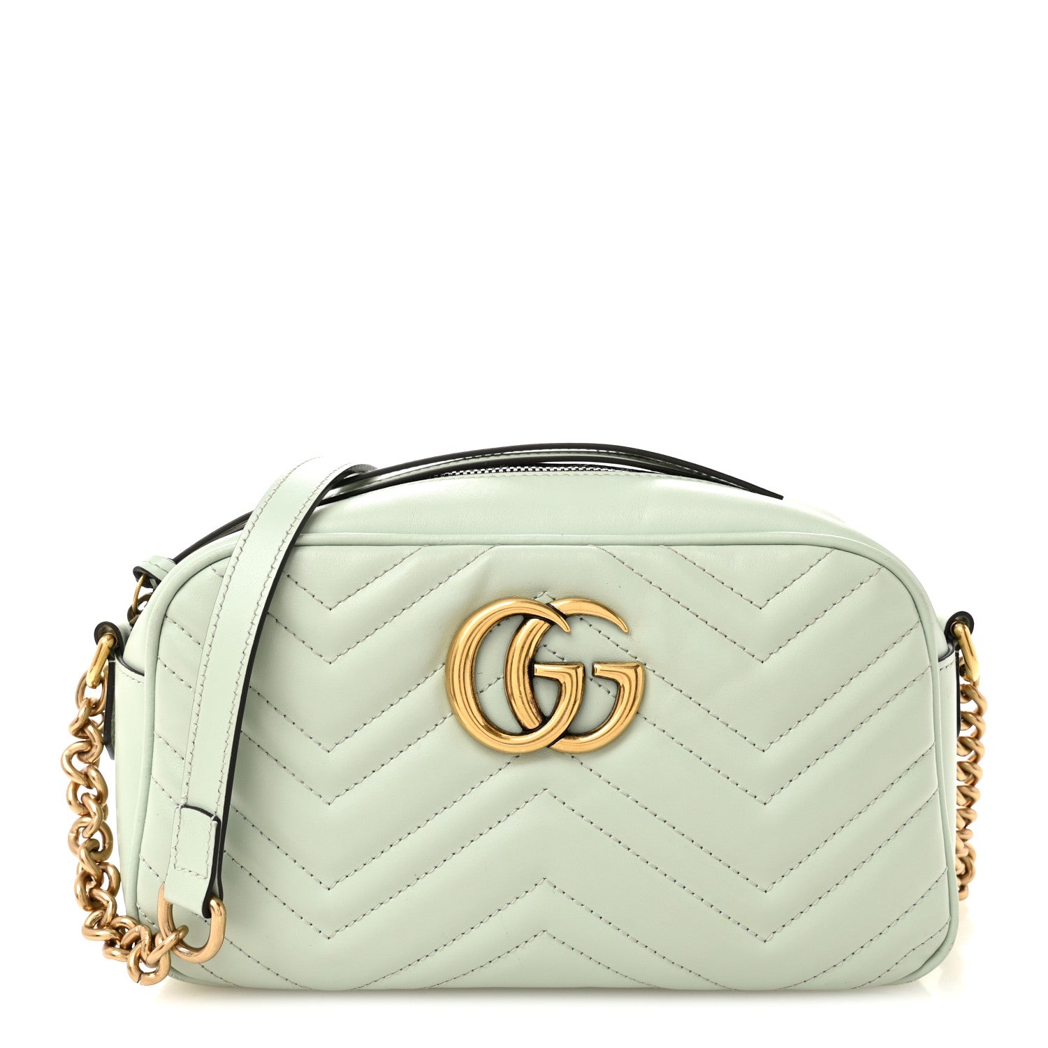 Gucci Calfskin Matelasse Small GG Marmont Chain Shoulder Bag Salvy
