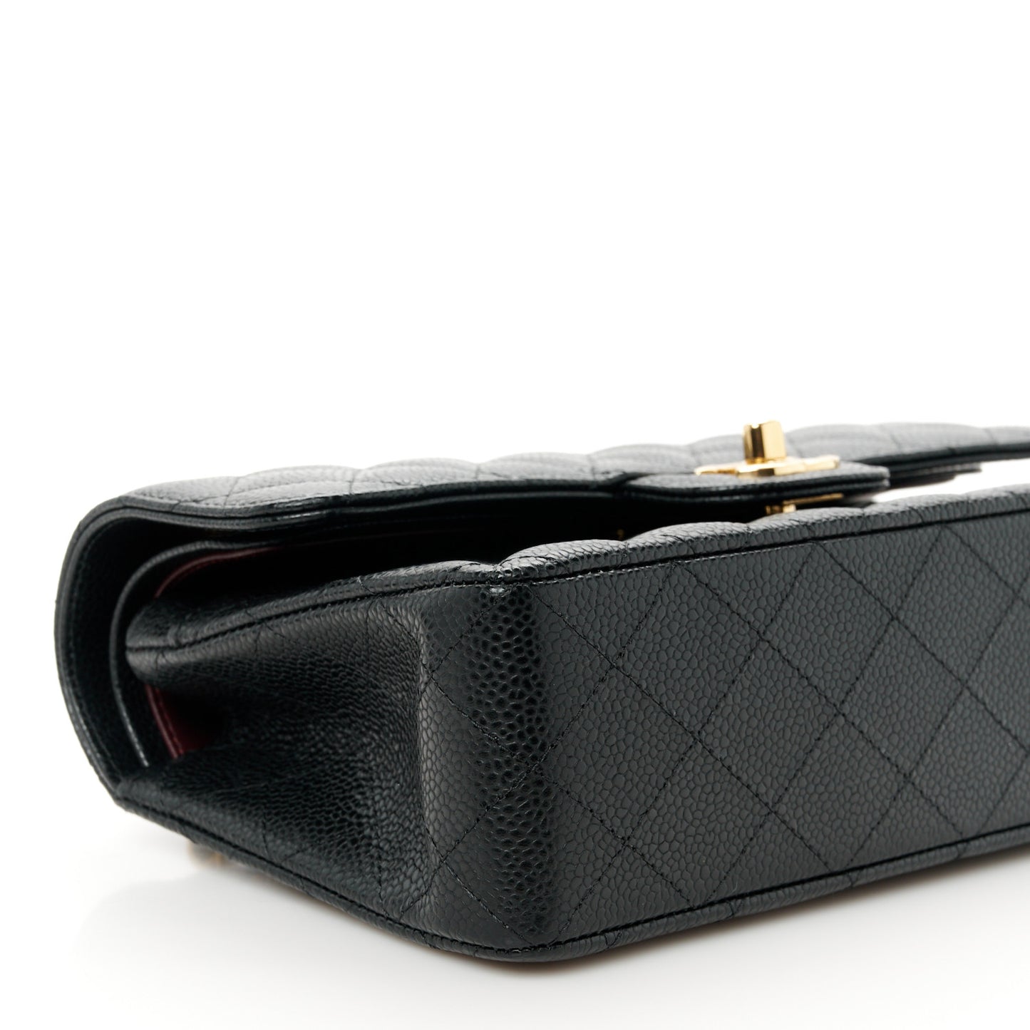 Caviar Quilted Small Double Flap Black