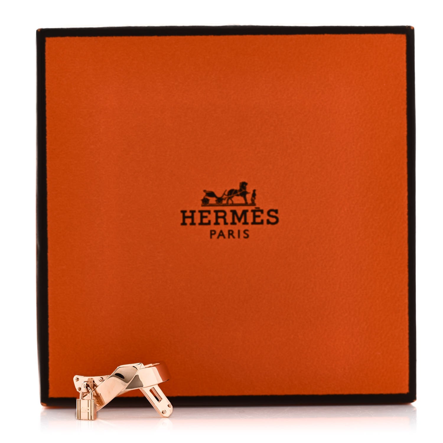 Hermes 18K Rose Gold Kelly Gavroche Ring 53 6.5 5 of 5