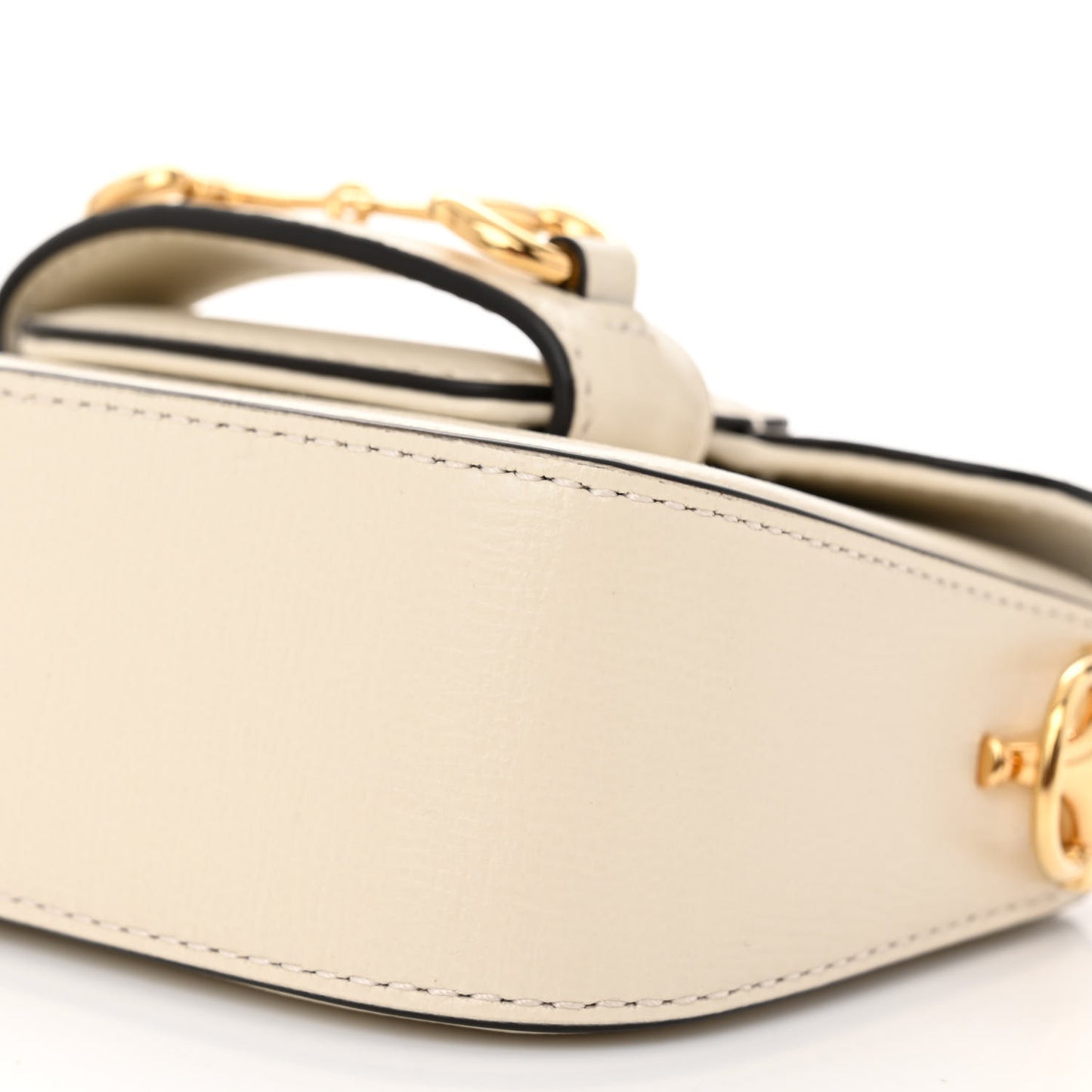 Azalea Calfskin Web Horsebit 1955 Wallet On Strap Mystic White