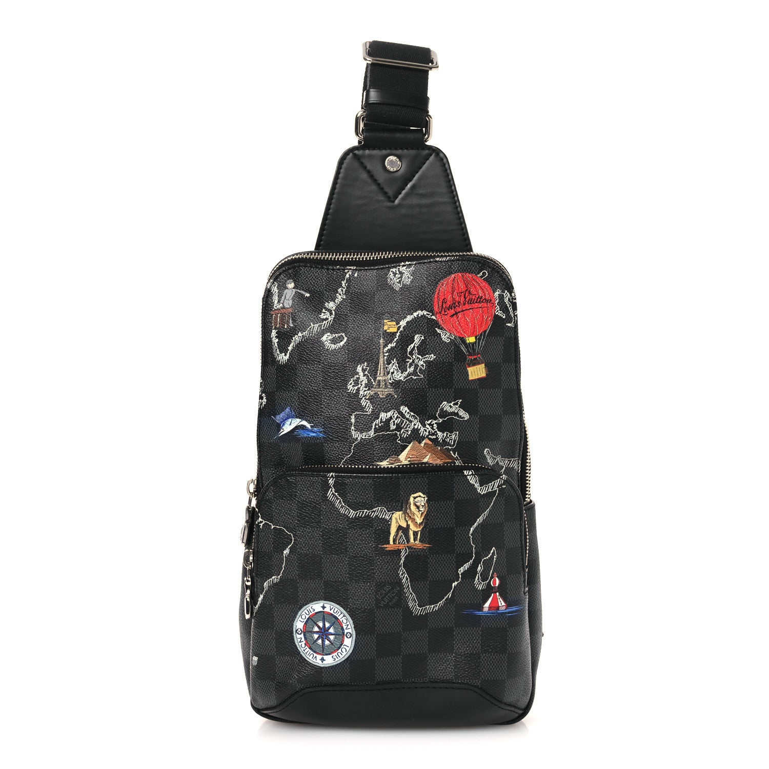 Louis Vuitton Damier Graphite World Map Avenue Sling Backpack 1887050 – FASHIONPHILE
