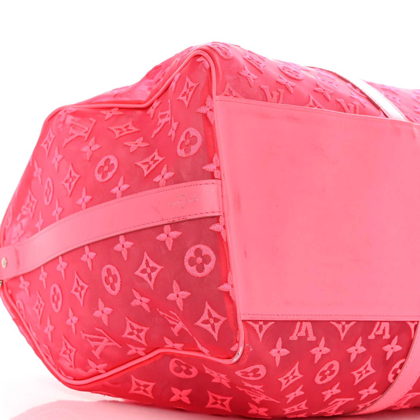 Monogram Fluo See Through Keepall Bandouliere 50 Rose