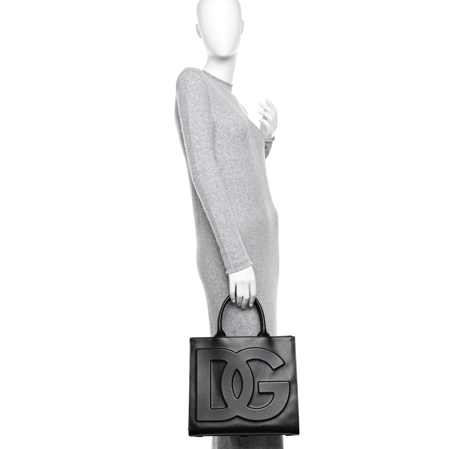 Calfskin Medium DG Daily Shopper Tote Black