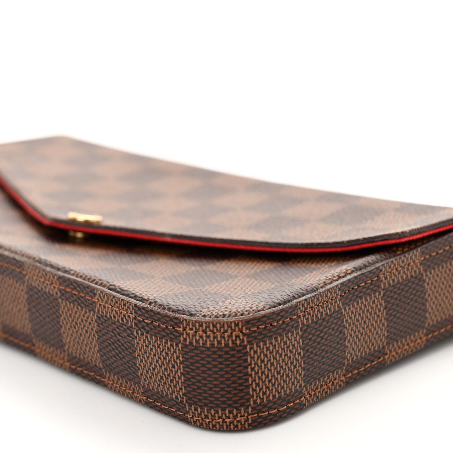 LOUIS VUITTON Damier Ebene Pochette Felicie Chain Wallet