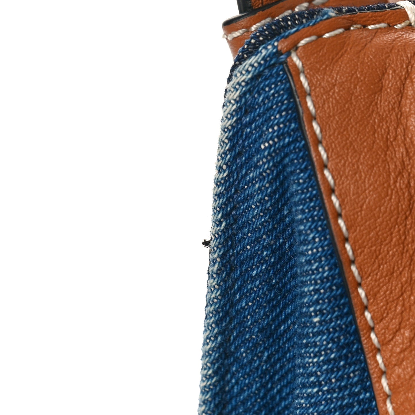 Calfskin Denim Small Hammock Shoulder Bag Blue Tan
