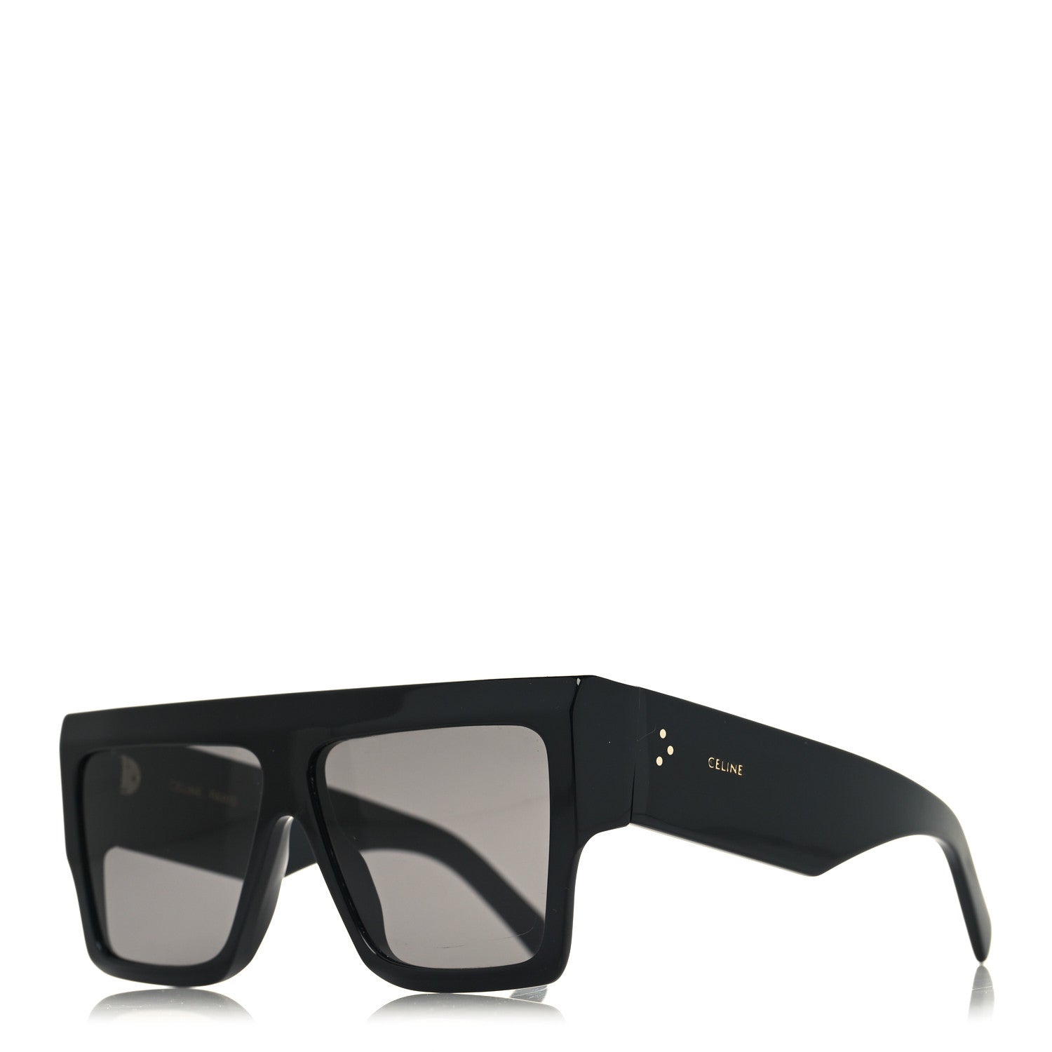 Celine Acetate Flat Top Rectangular Sunglasses CL400921 Black 1 of 7