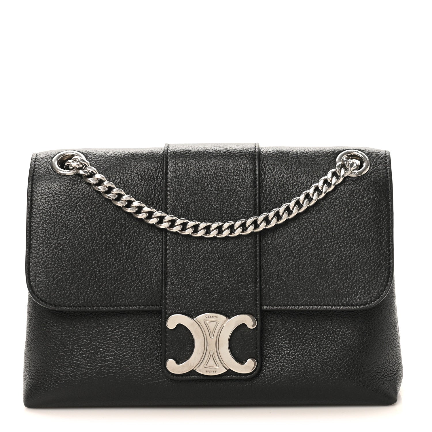 Celine Supple Calfskin Medium Victoire Bag Black 1816157