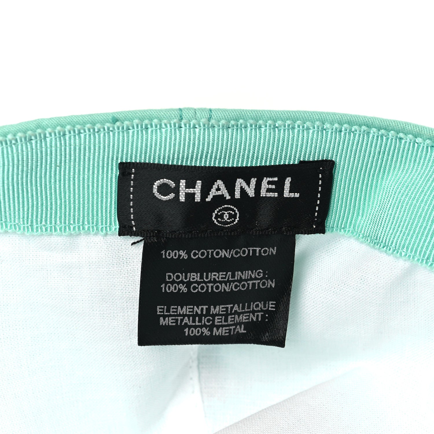 Chanel Cotton CC Cap Hat Turquoise Fuchsia 7 of 7