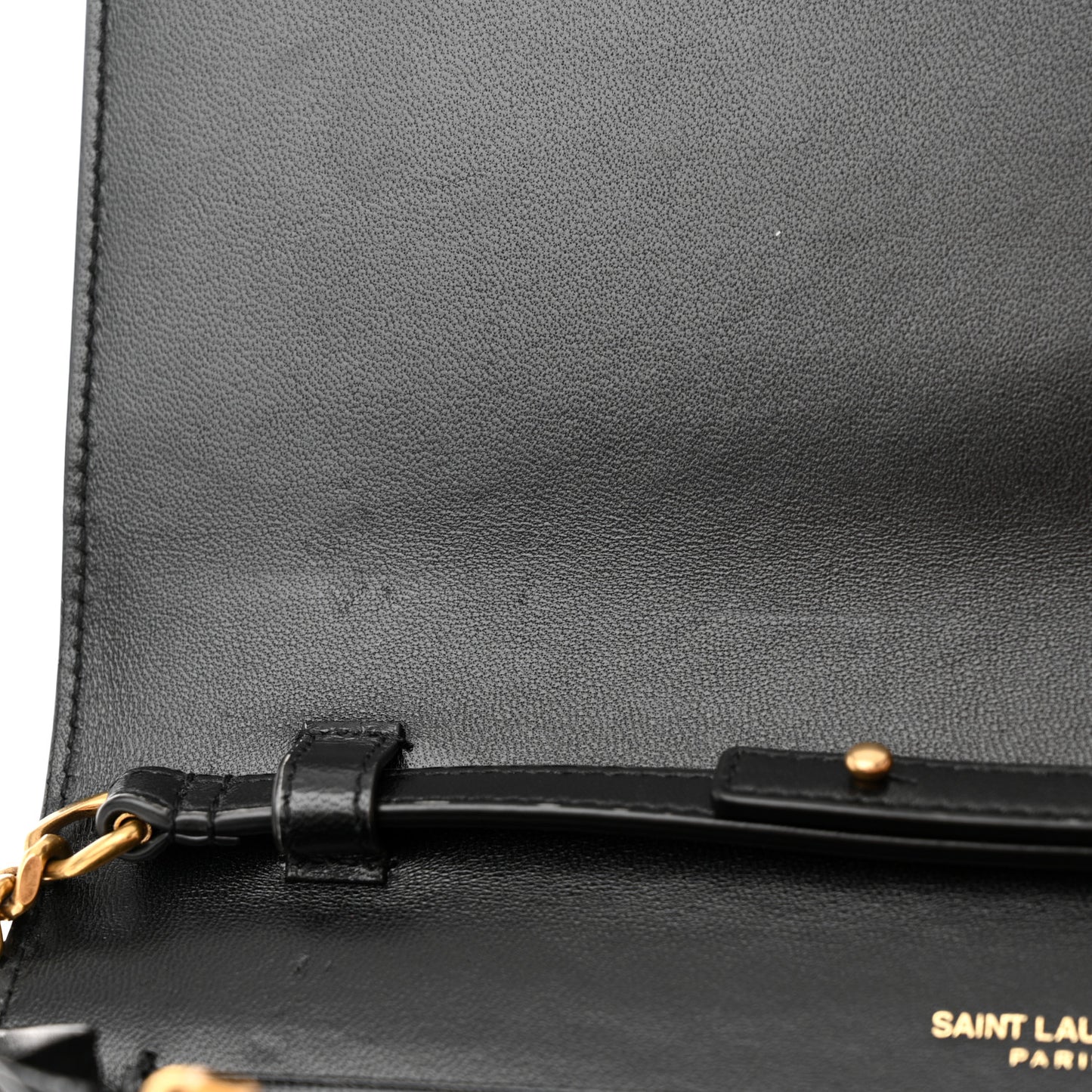 Smooth Calfskin Tri-Metal Cassandre Wallet On Chain WOC Black