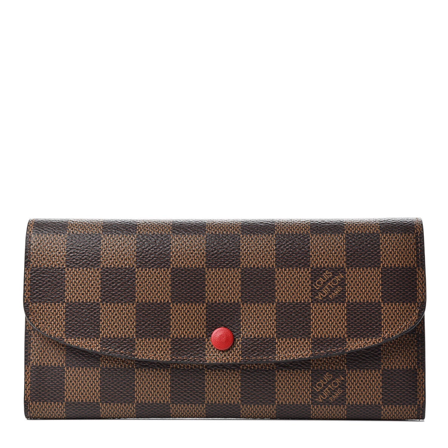 Louis Vuitton Damier Ebene Emilie Wallet Red 1 of 7