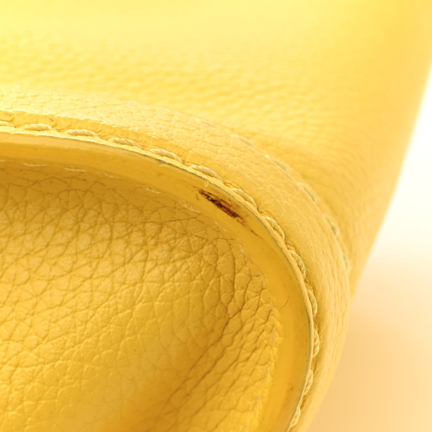 Pebbled Calfskin Mini Skull Padlock Zip Around Tote Yellow