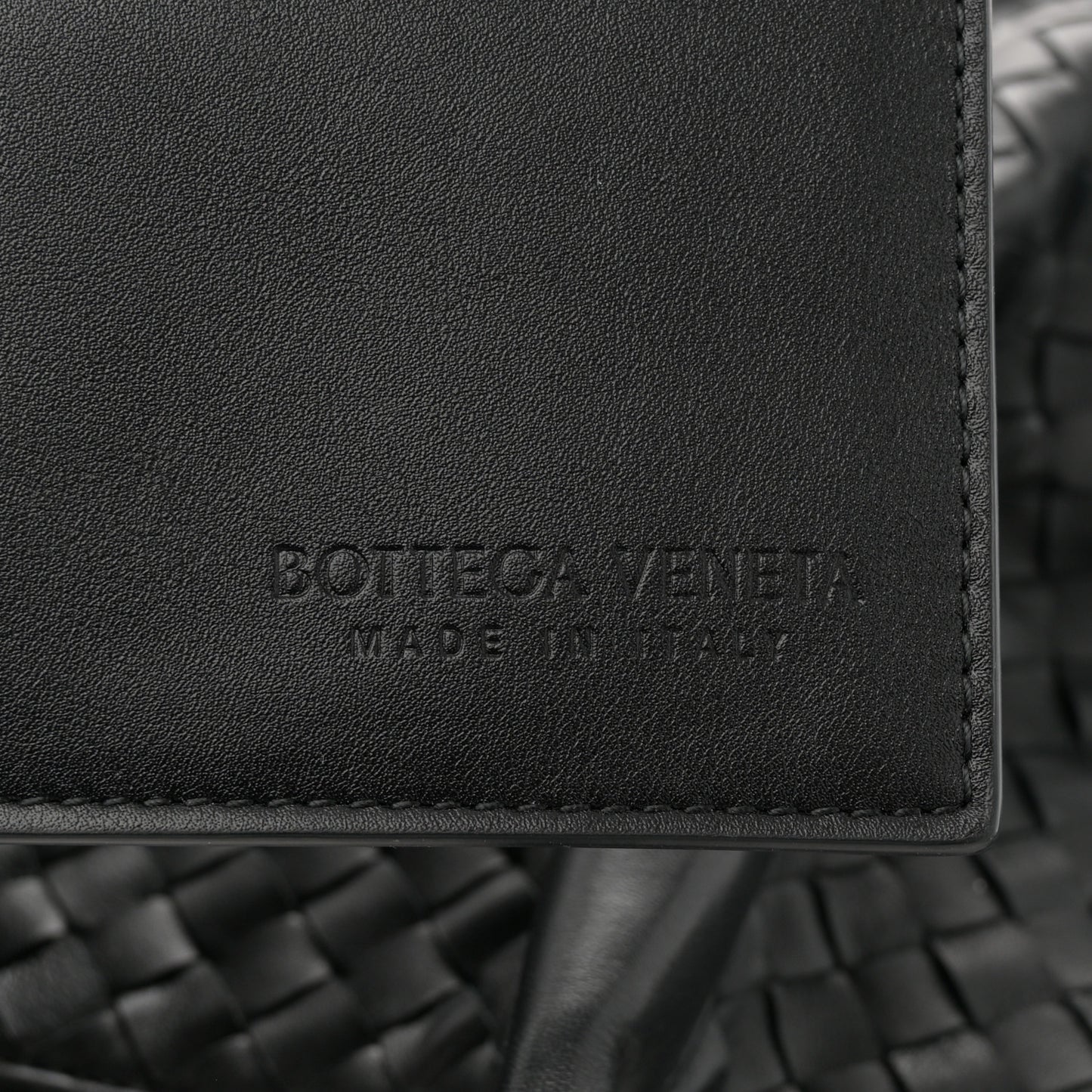 Calfskin Intrecciato Pinacoteca Reversible Tote Black Fondant