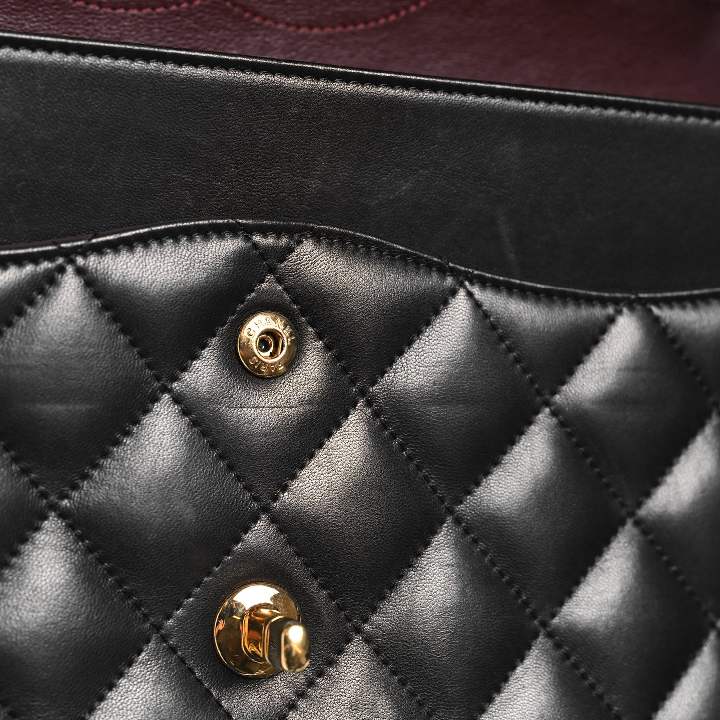 Lambskin Quilted Jumbo Double Flap Black