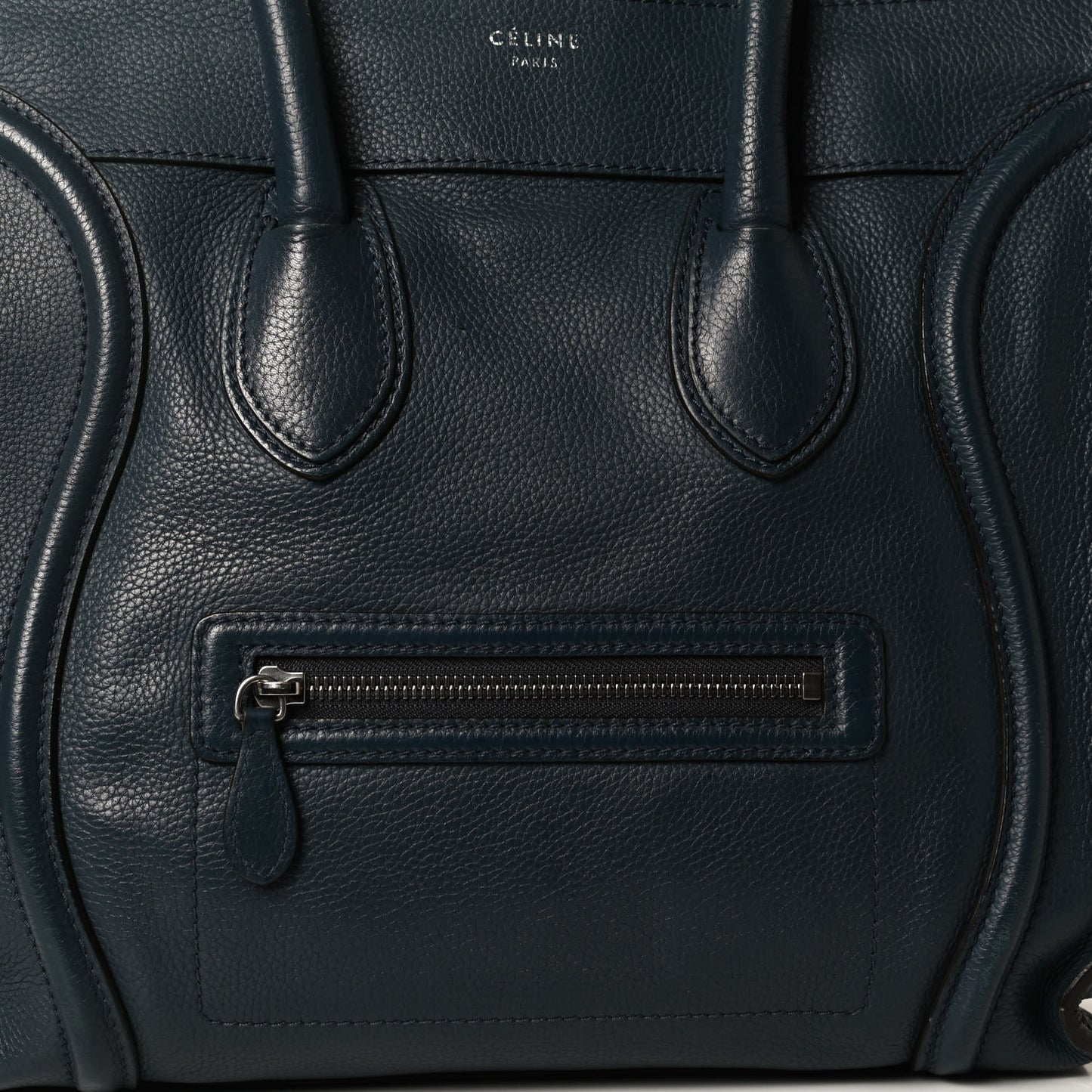 Drummed Calfskin Mini Luggage Blue