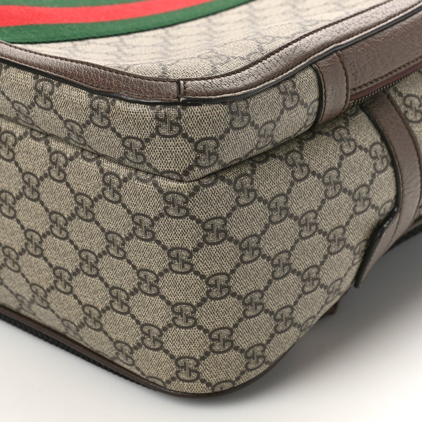 GG Supreme Monogram Medium Ophidia Day Backpack Brown