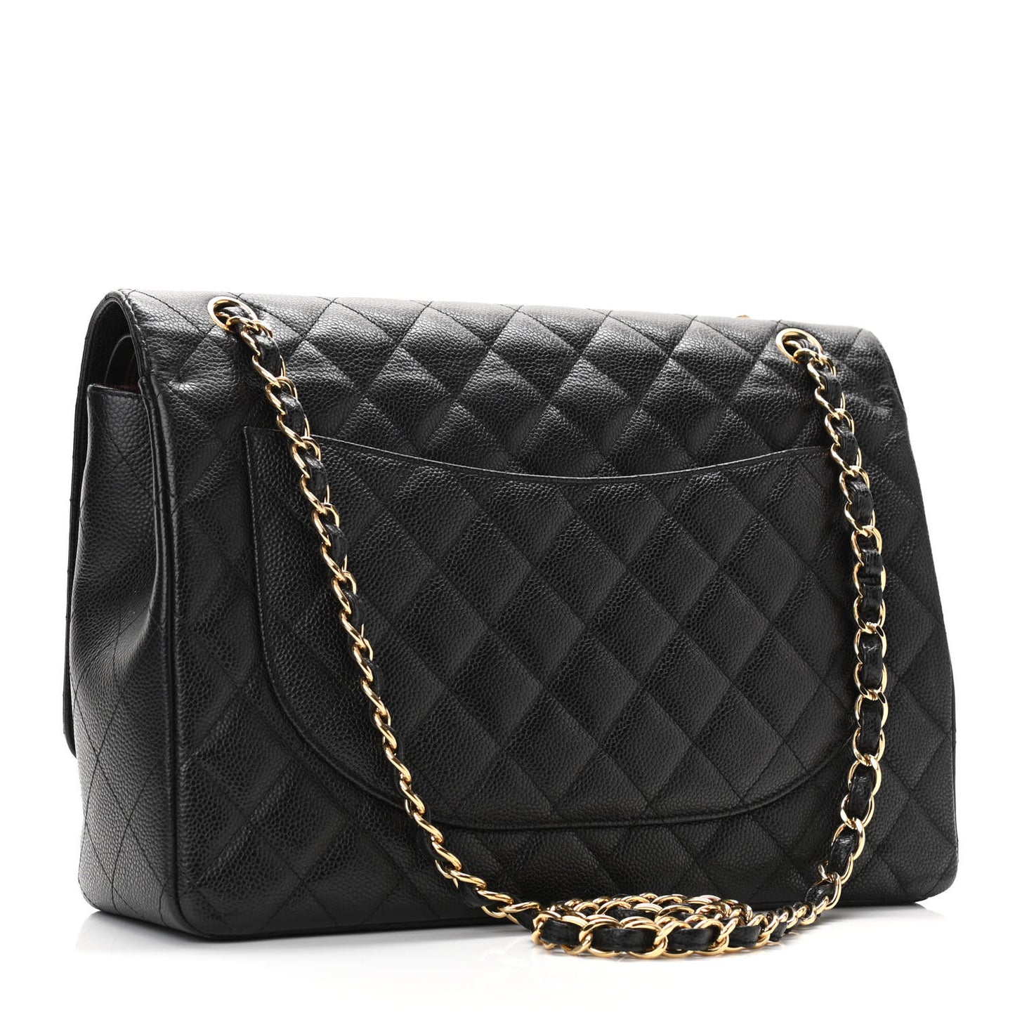 Caviar Quilted Maxi Double Flap Black